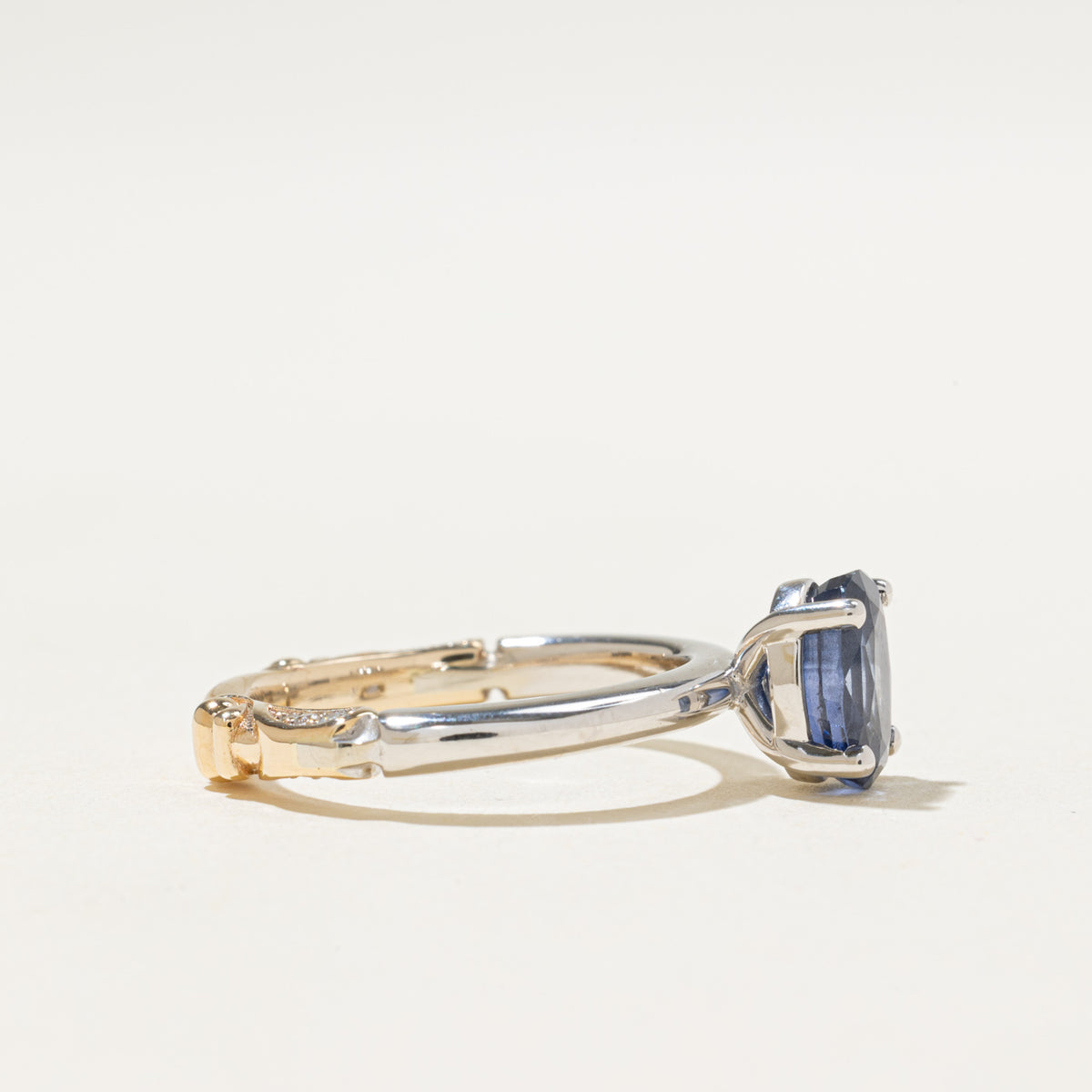 '100 Ways x Anton Pavlenko Design' 14k Oval Sapphire & Hidden Diamond Accented Ring | 2.45ct, 0.13ctw