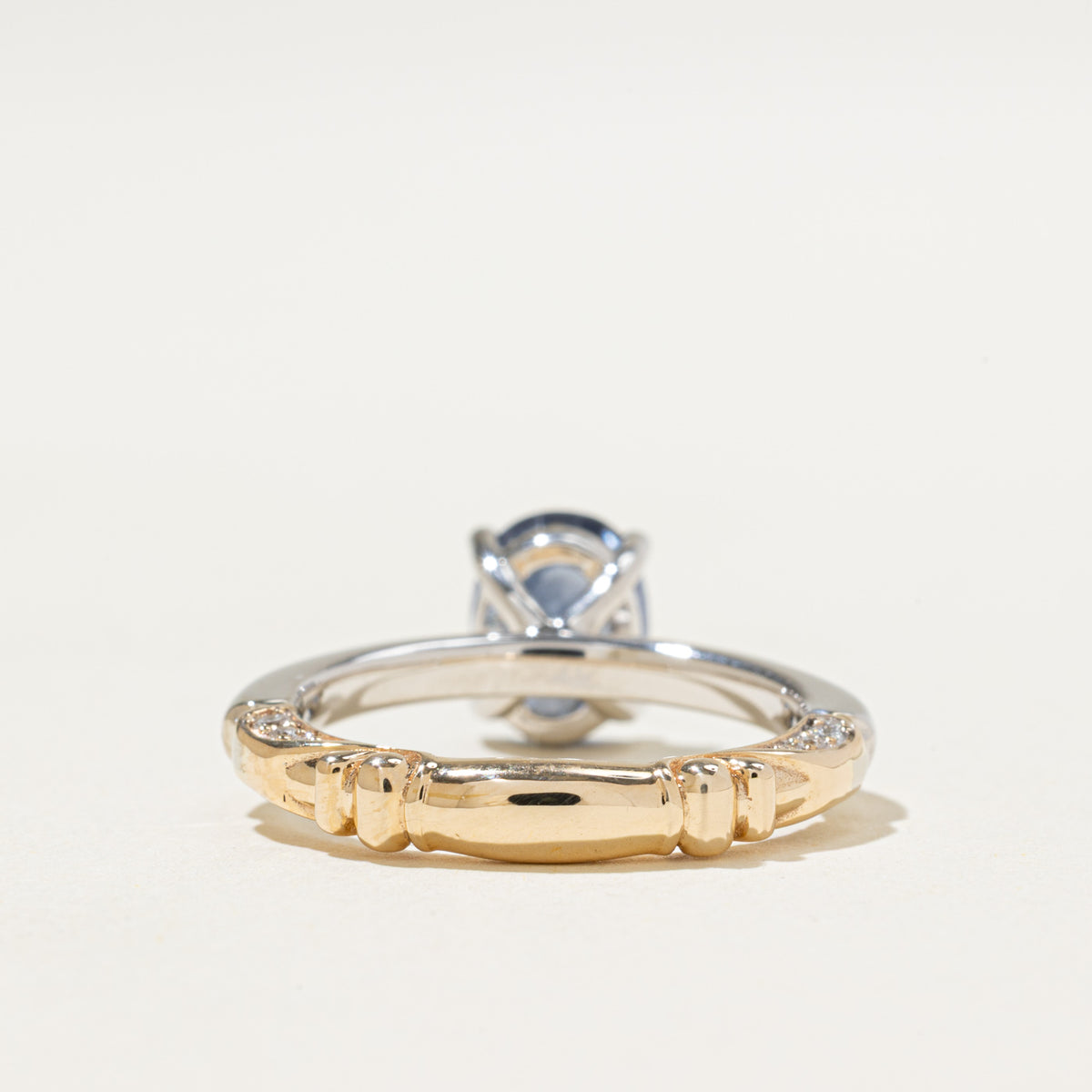 '100 Ways x Anton Pavlenko Design' 14k Oval Sapphire & Hidden Diamond Accented Ring | 2.45ct, 0.13ctw