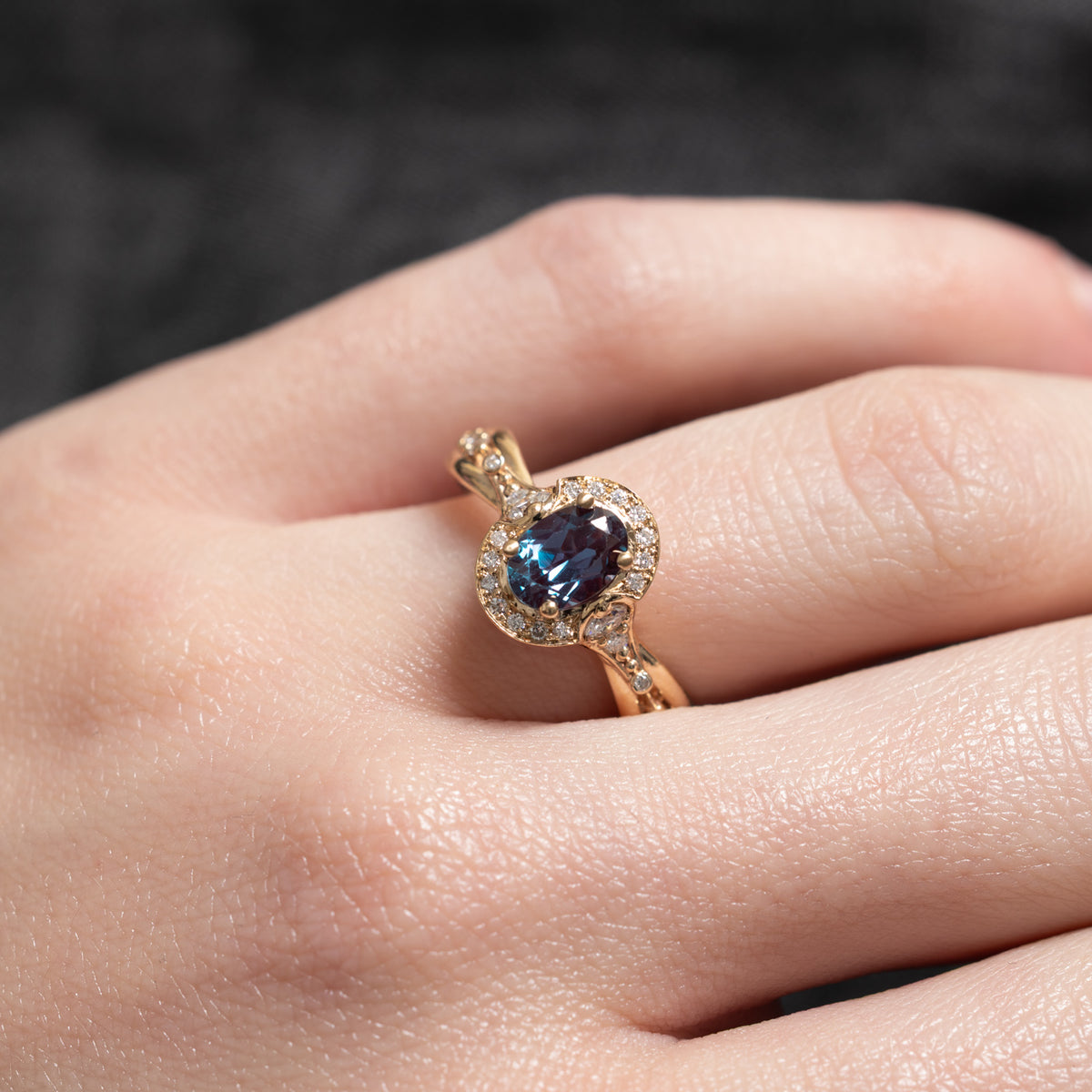 '100 Ways x Anton Pavlenko Design' 14k Sapphire & Diamond Halo Ring | 0.75ct, 0.27ctw | SZ 6.5