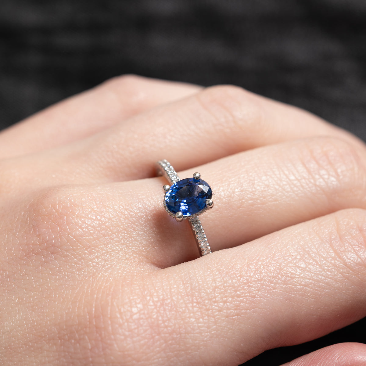 '100 Ways x Anton Pavlenko Design' 14k GIA Sapphire & Diamond Hidden Halo Ring | GIA 1.47ct, 0.30ctw | SZ 7