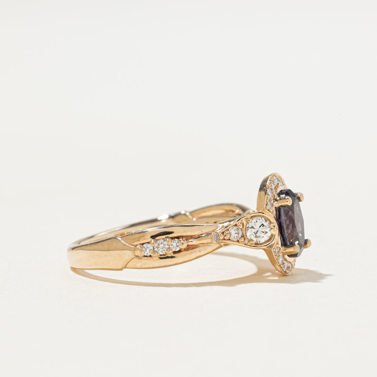 '100 Ways x Anton Pavlenko Design' 14k Sapphire & Diamond Halo Ring | 0.75ct, 0.27ctw | SZ 6.5