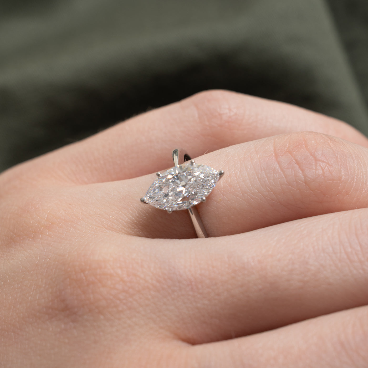 2.37ct Marquise Diamond Solitaire Engagement Ring | 2.37ct SI2 E/F | Sz 6.5