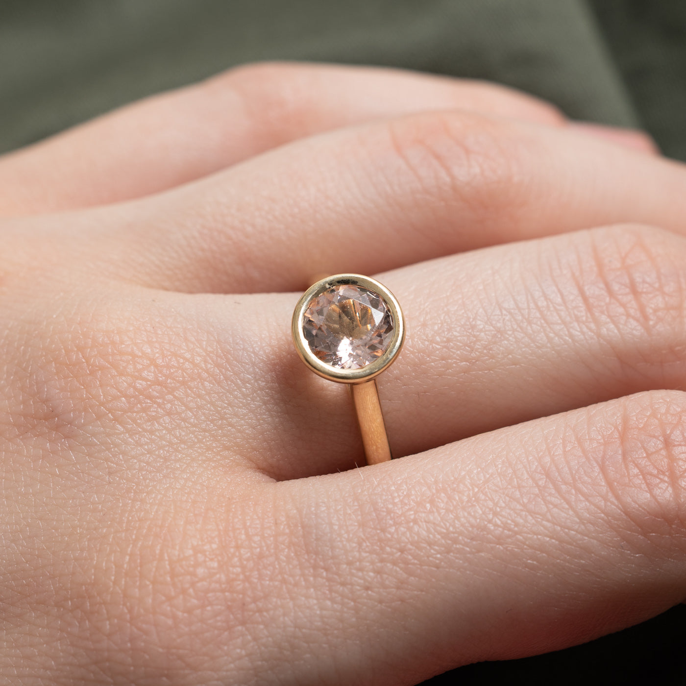 '100 Ways' 10k Yellow Gold Bezel Set Morganite Ring | 1.70ct | SZ 7