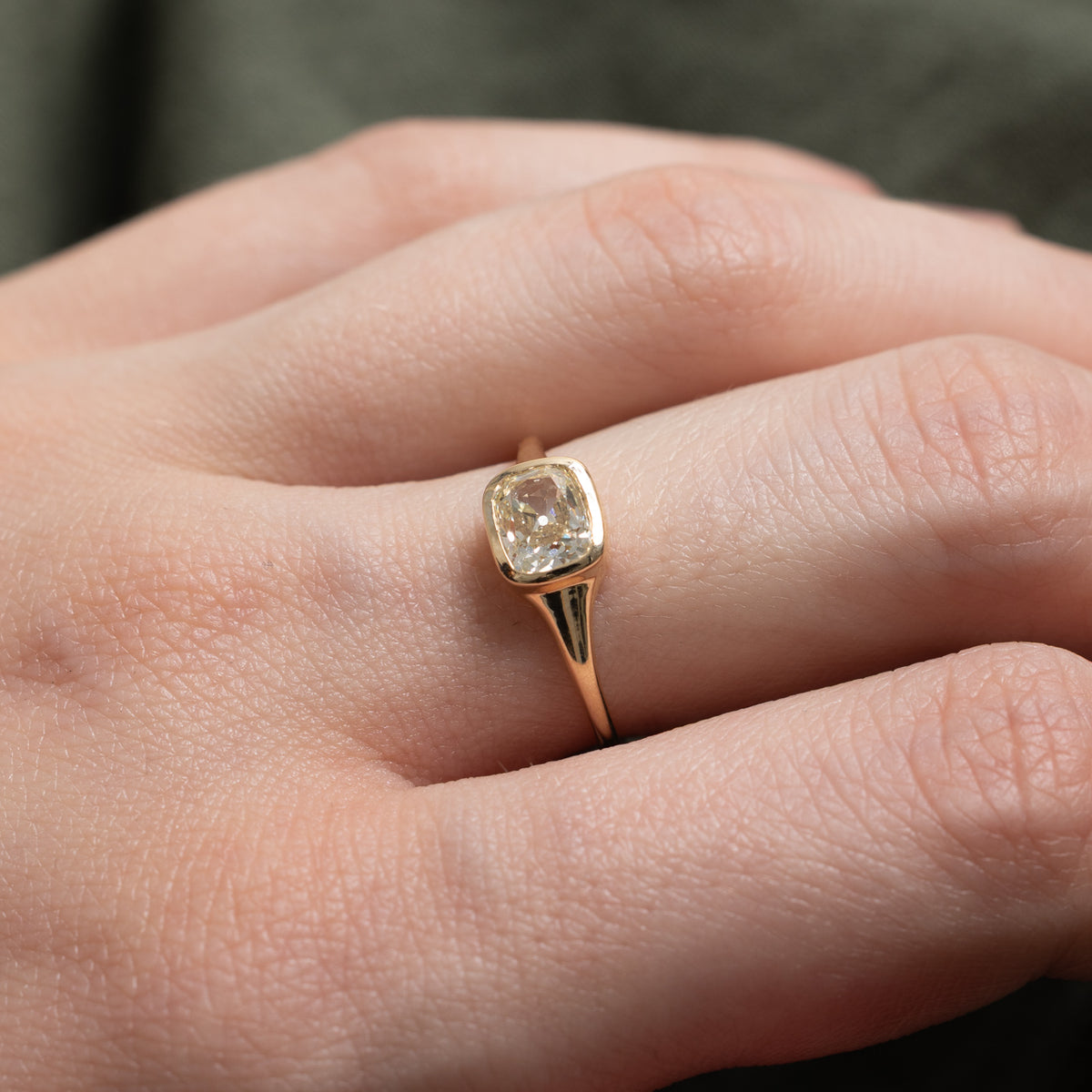 '100 Ways' 9k Yellow Gold Old Mine Diamond Signet Ring | 0.90ct VS2 Yellow | SZ 5.75