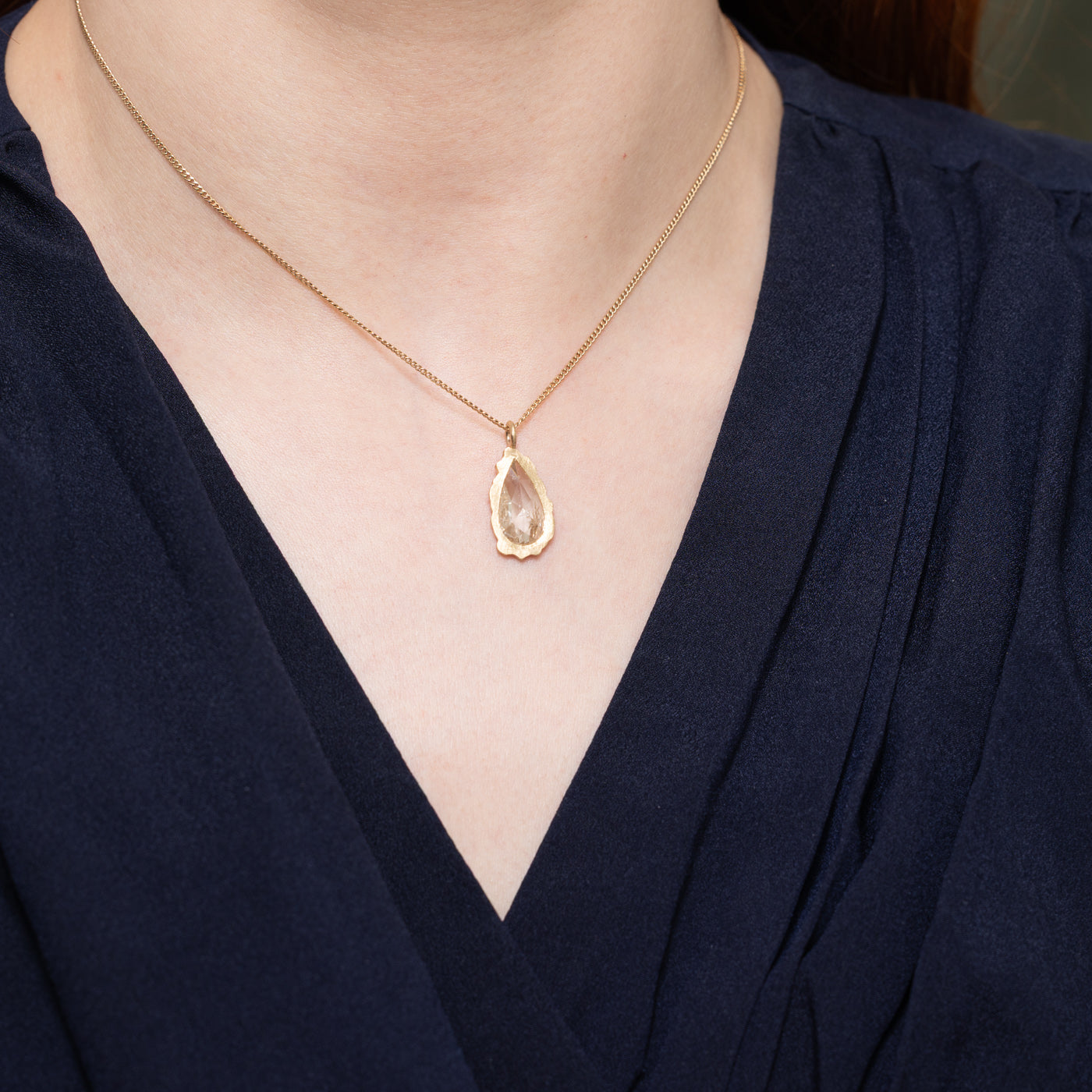 '100 Ways' 9k Yellow Gold Pear Rose Cut Diamond Pendant | 2.32ct