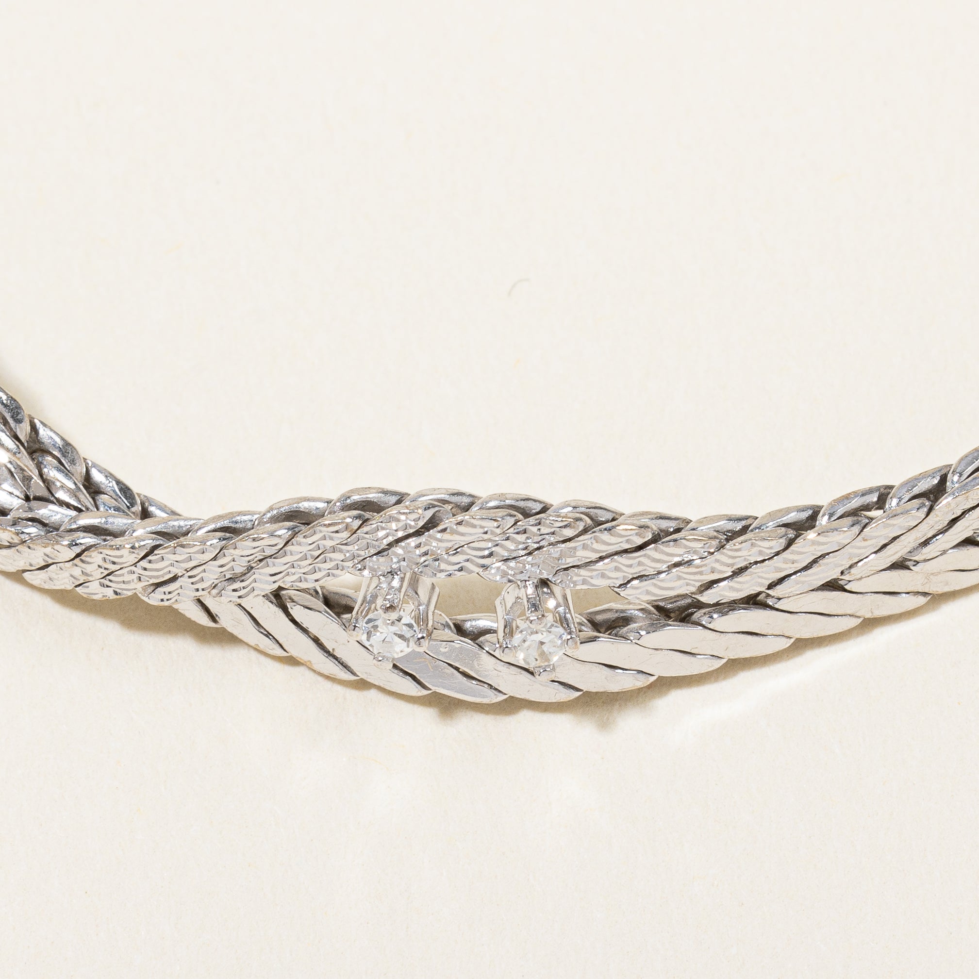Swedish 18K Diamond Weave Bracelet | 0.18ctw | 8" |