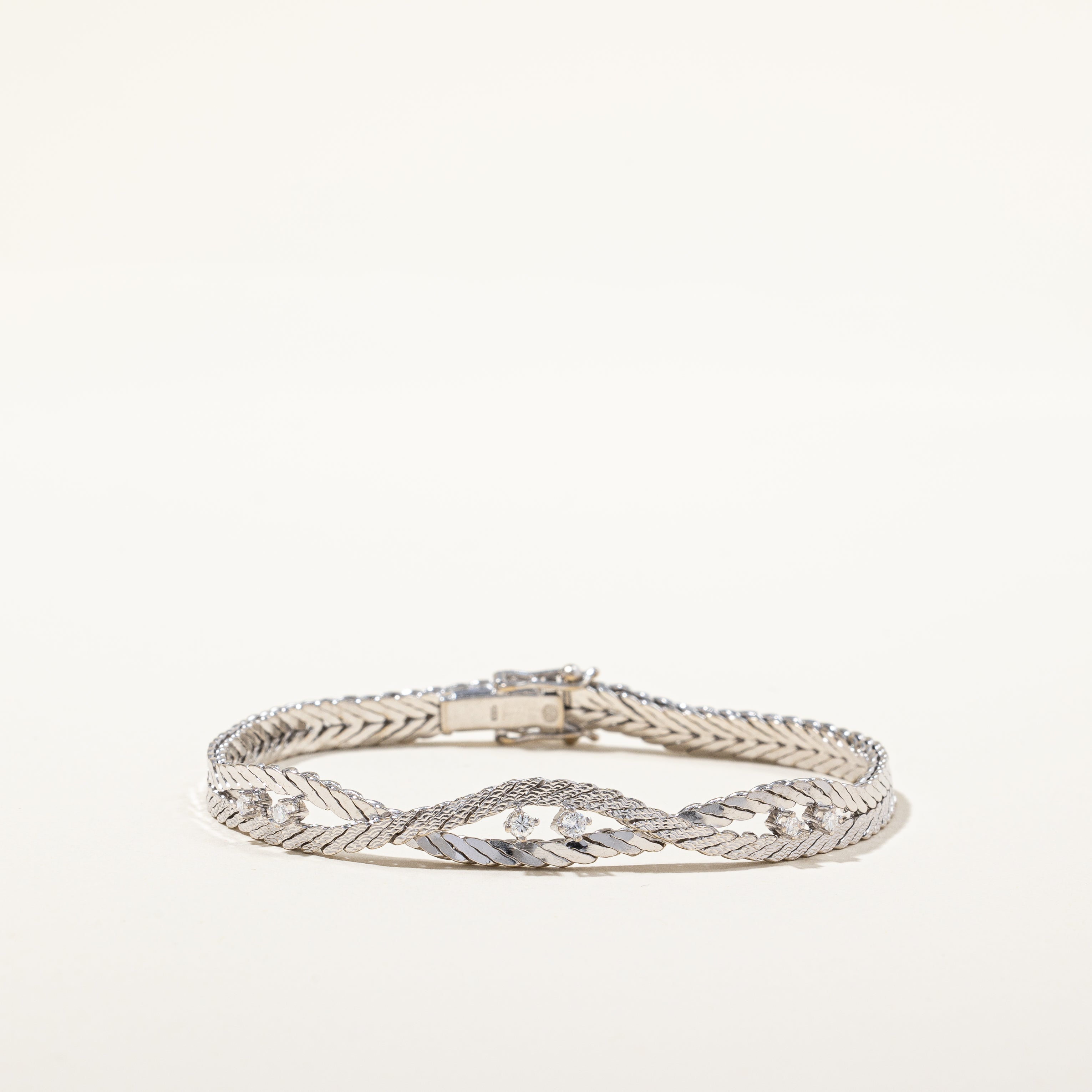 Swedish 18K Diamond Weave Bracelet | 0.18ctw | 8" |