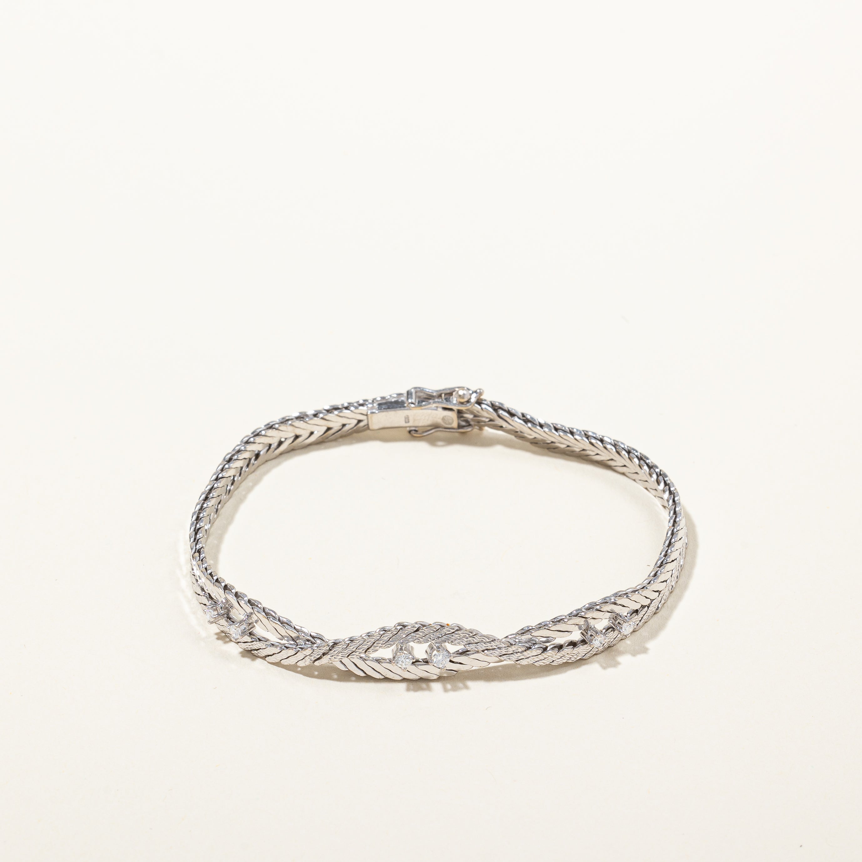 Swedish 18K Diamond Weave Bracelet | 0.18ctw | 8" |