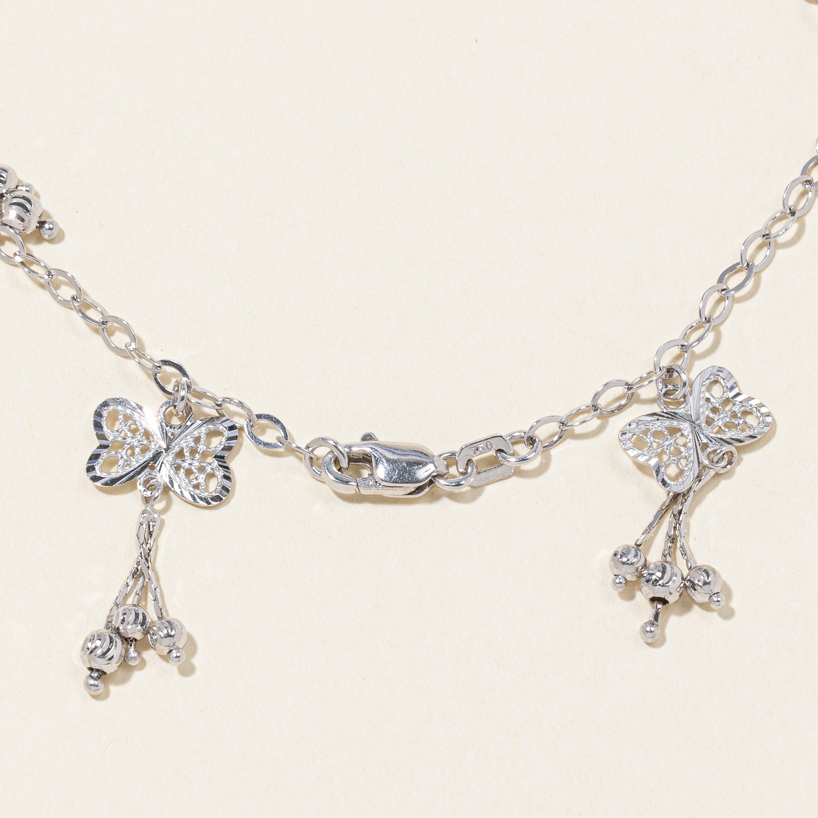 Filigree Butterfly Tassel Bracelet | 7.5" |