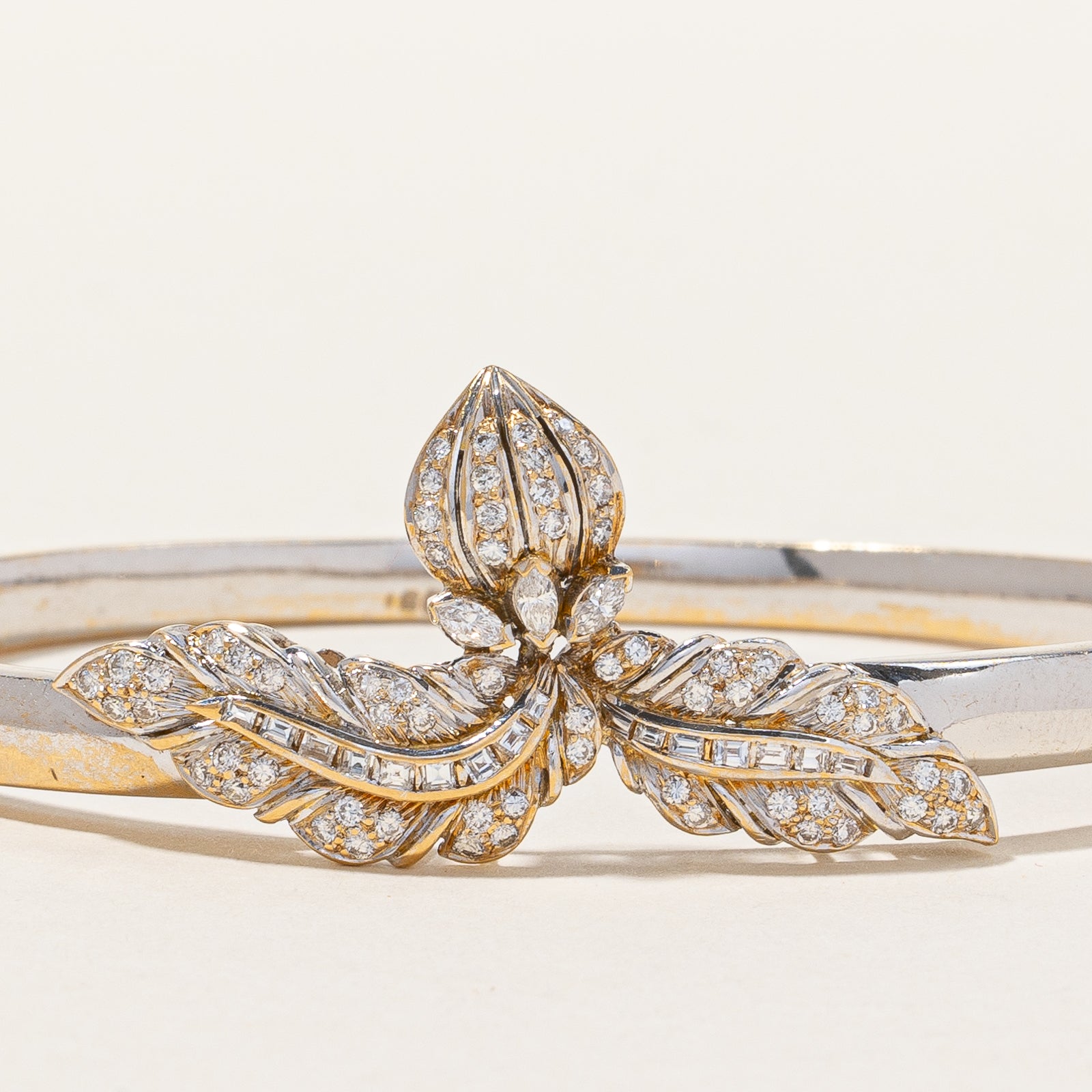 Ornate Diamond Leaf Bracelet | 0.52ctw | 7" |