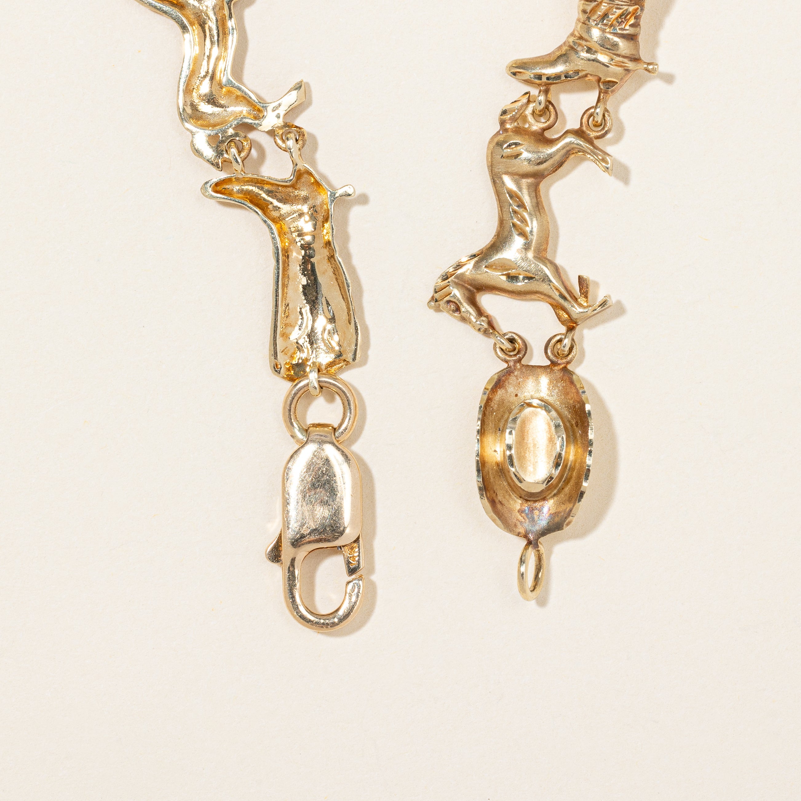 14k Yellow Gold Horse & Cowboy Hat Bracelet | 7" |
