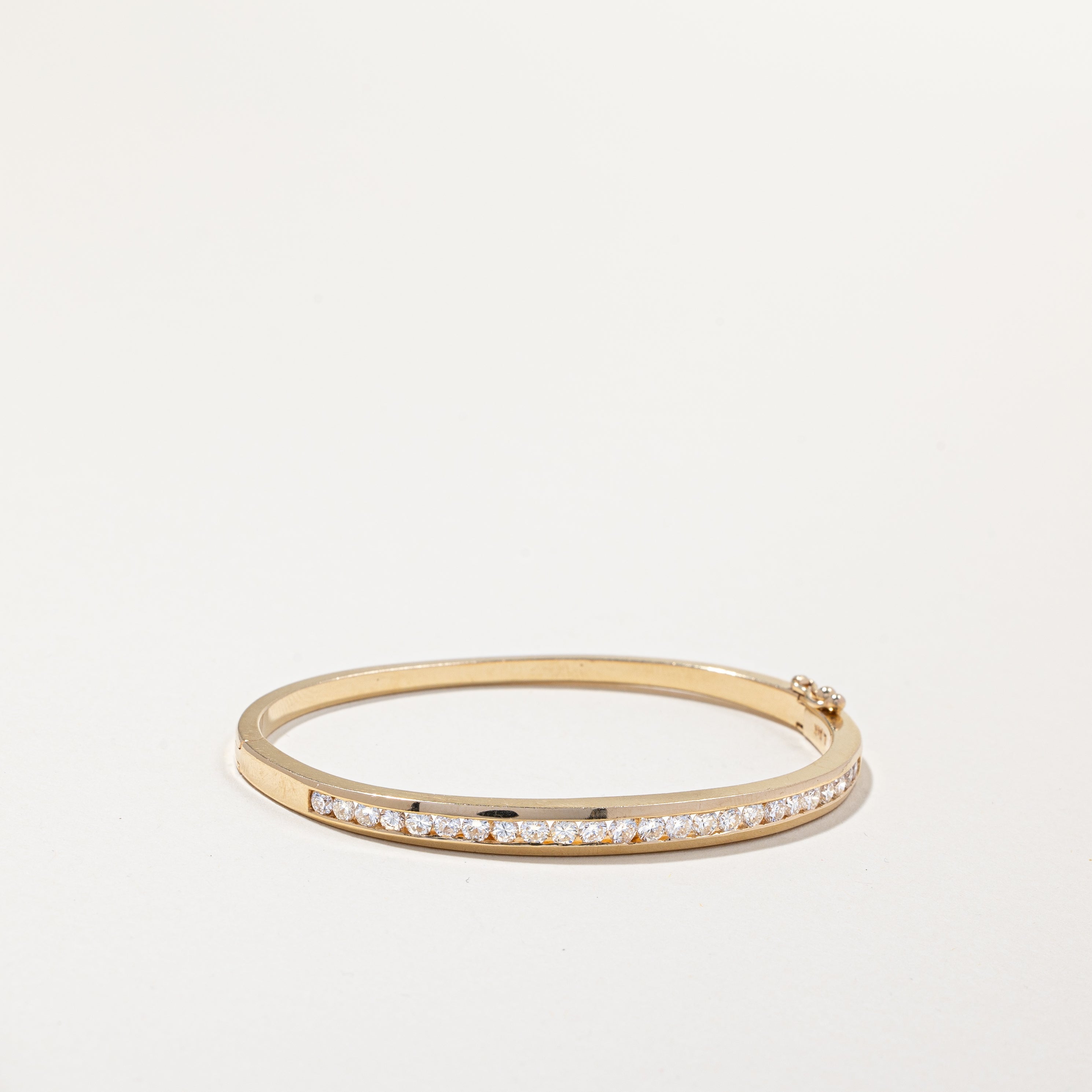 14k Yellow Gold Channel Set Diamond Bracelet | 2.00ctw | 7"