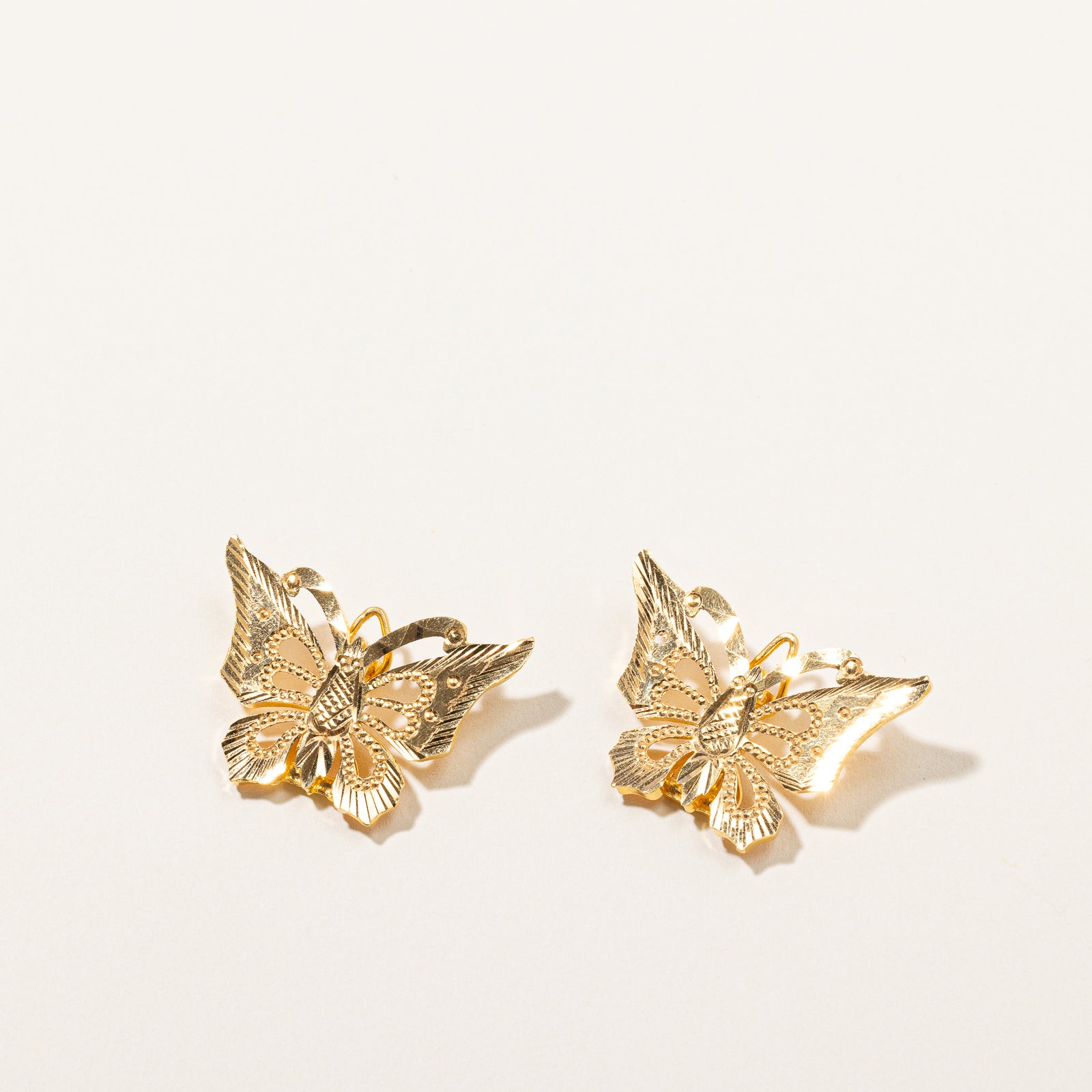 Barrettes papillon en or jaune 22 carats