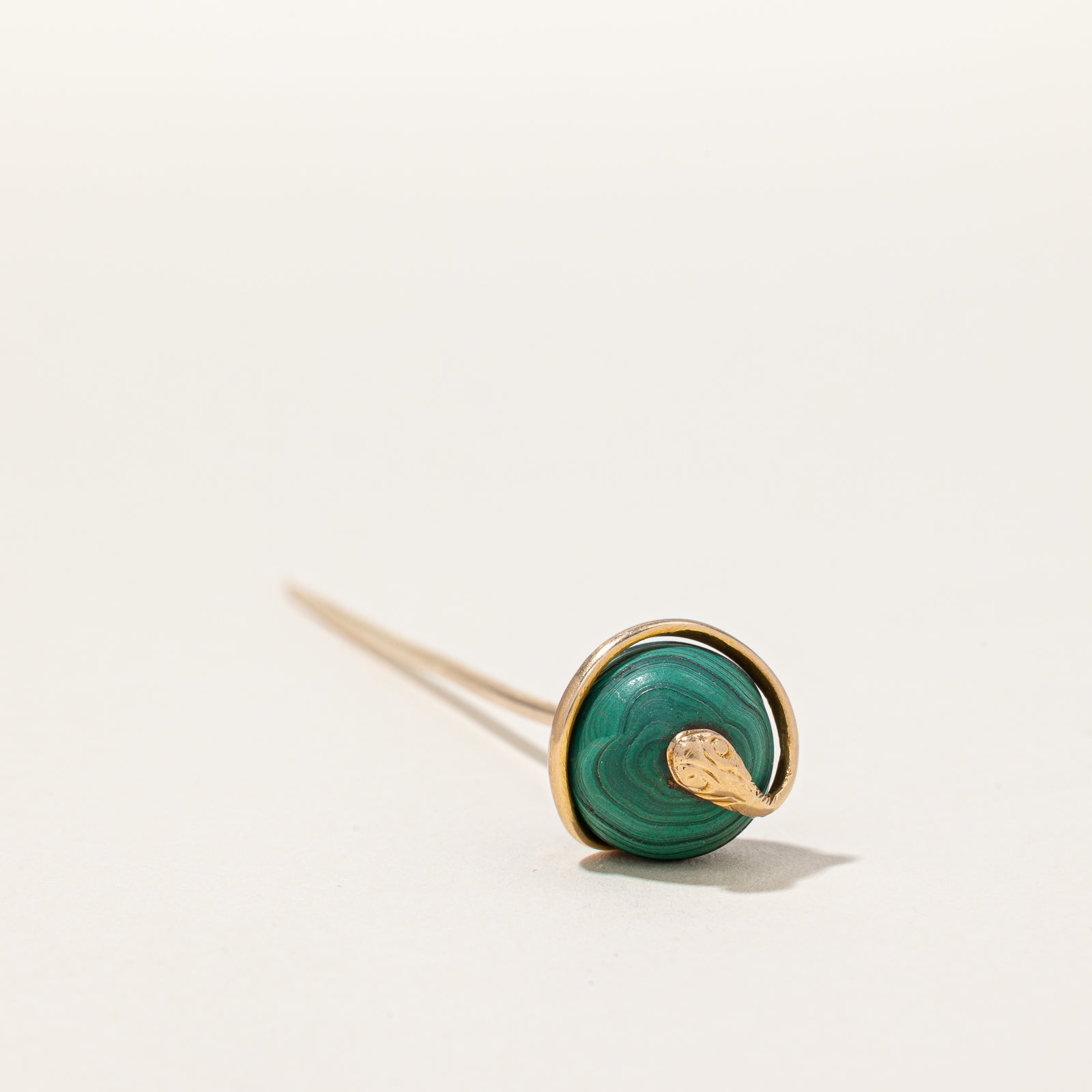 Broche serpent vintage en malachite