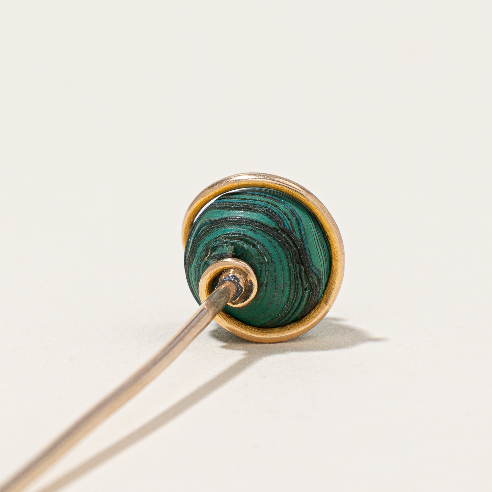 Broche serpent vintage en malachite
