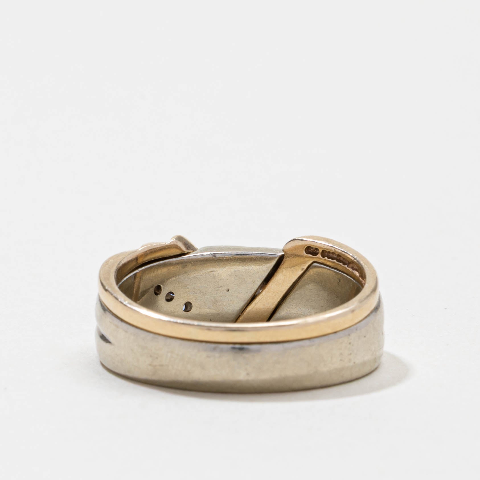 Bague bicolore avec diamant d'accent | 0,1 ct | Taille 9,25