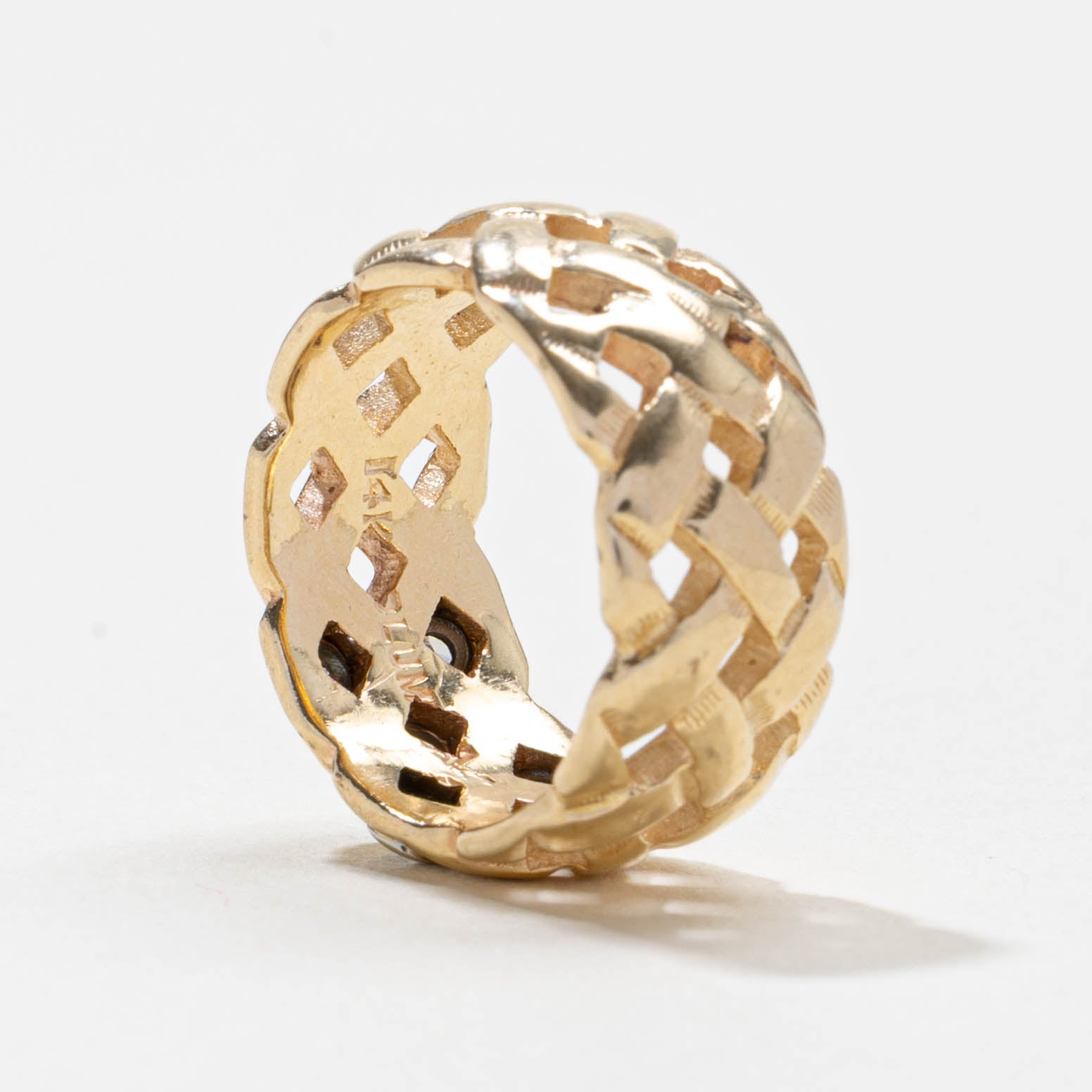 Bague tressée sertie de diamants | 0,1 ct | 8,95 mm | Taille 4,25