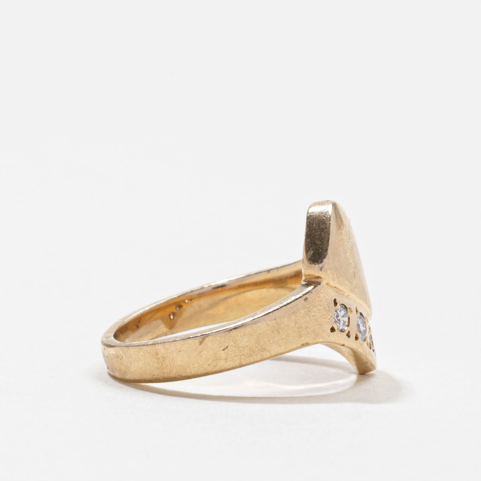 Bague abstraite années 70 sertie de diamants | 0,09 ct | Taille 4,75