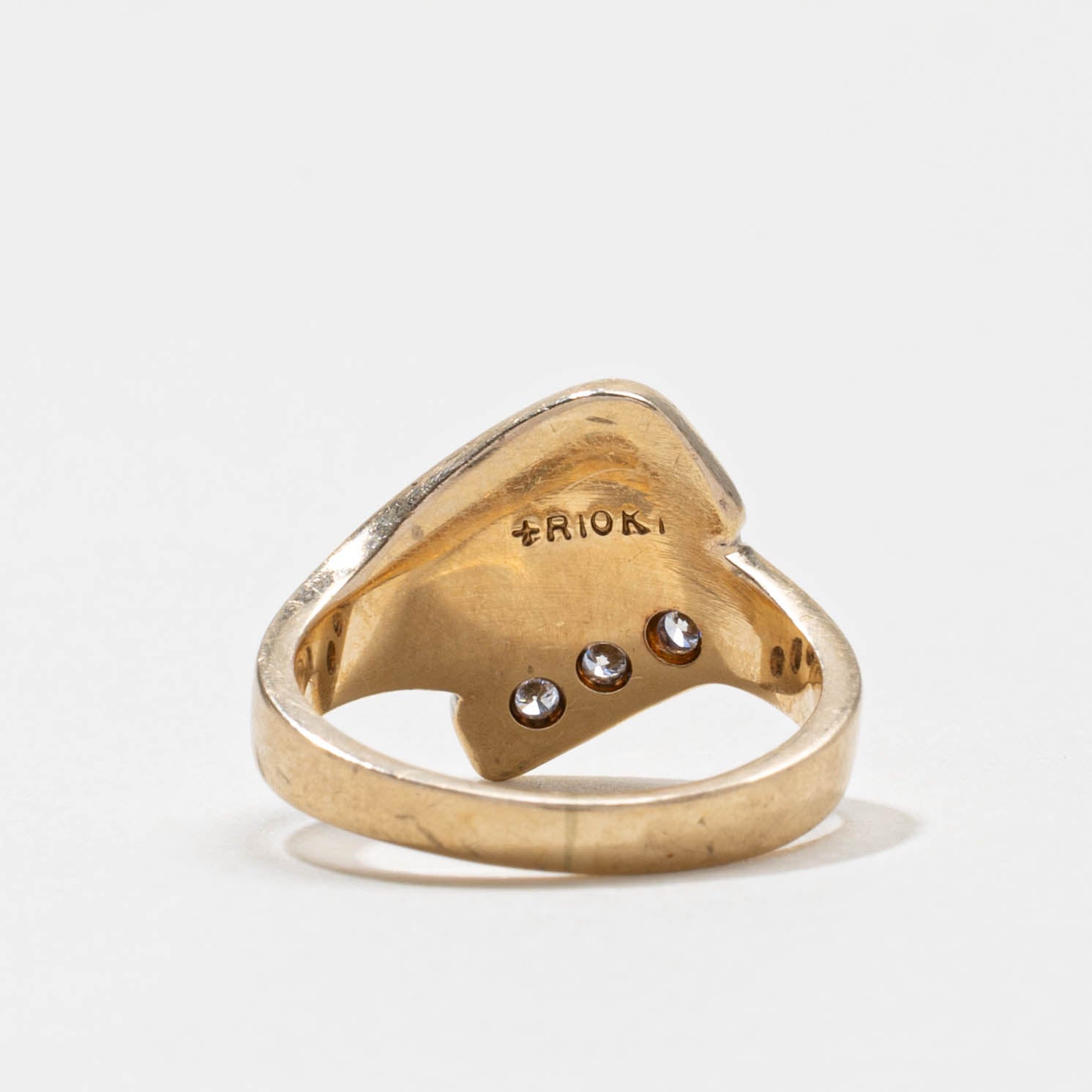 Bague abstraite années 70 sertie de diamants | 0,09 ct | Taille 4,75