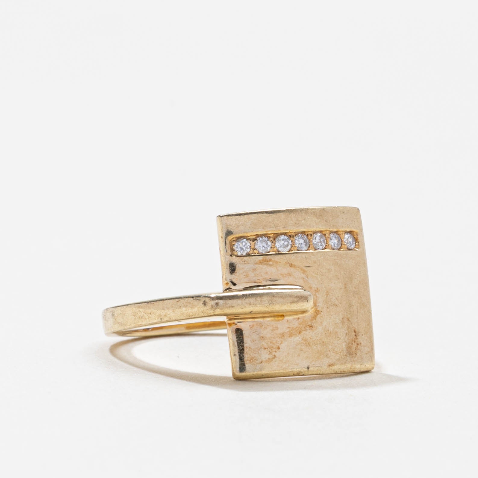 Bague géométrique avec accent de diamant | 0,07 ct | Taille 5,0