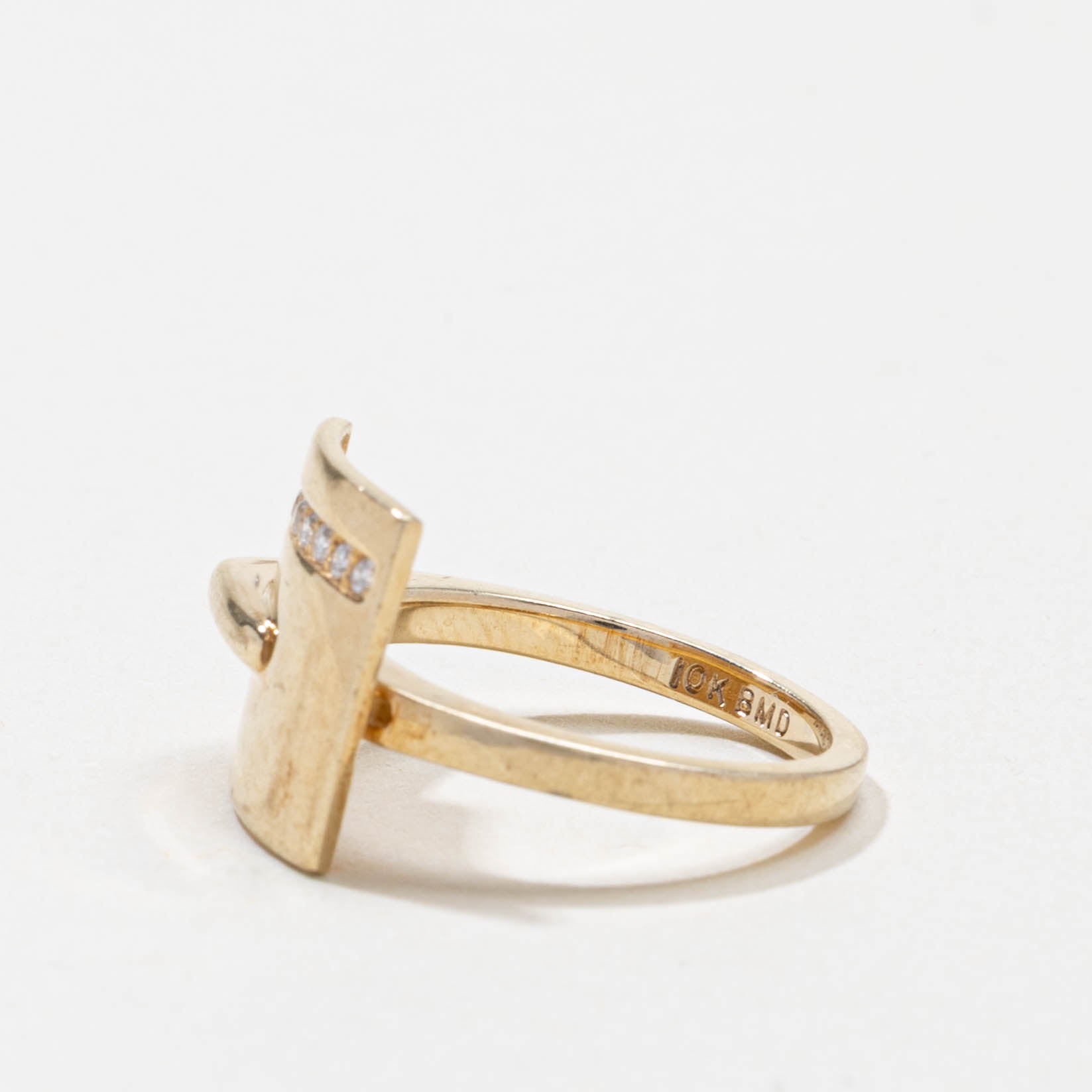 Bague géométrique avec accent de diamant | 0,07 ct | Taille 5,0