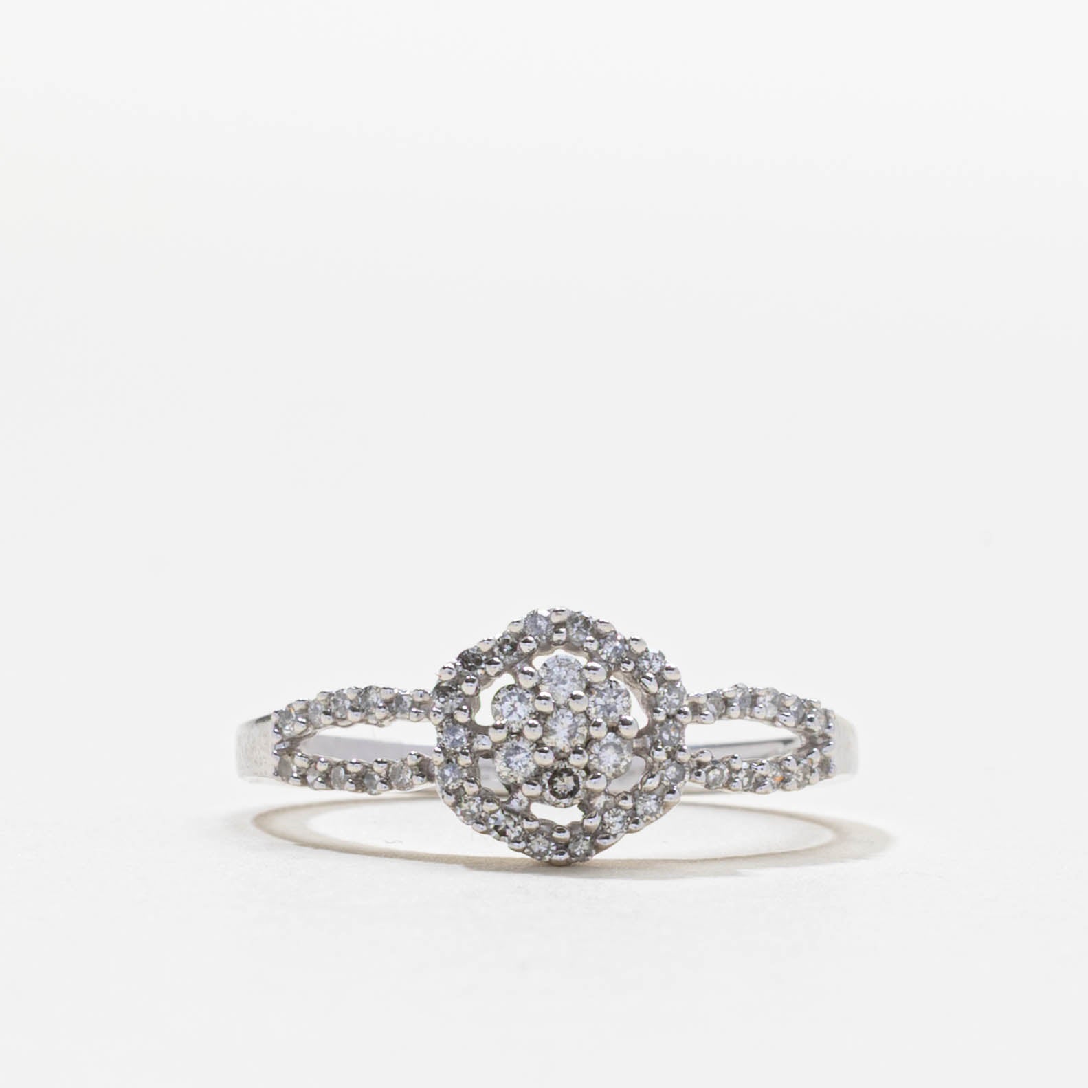 Diamond Floral Cluster Open Shank Ring | 0.22ctw | SZ 7.0