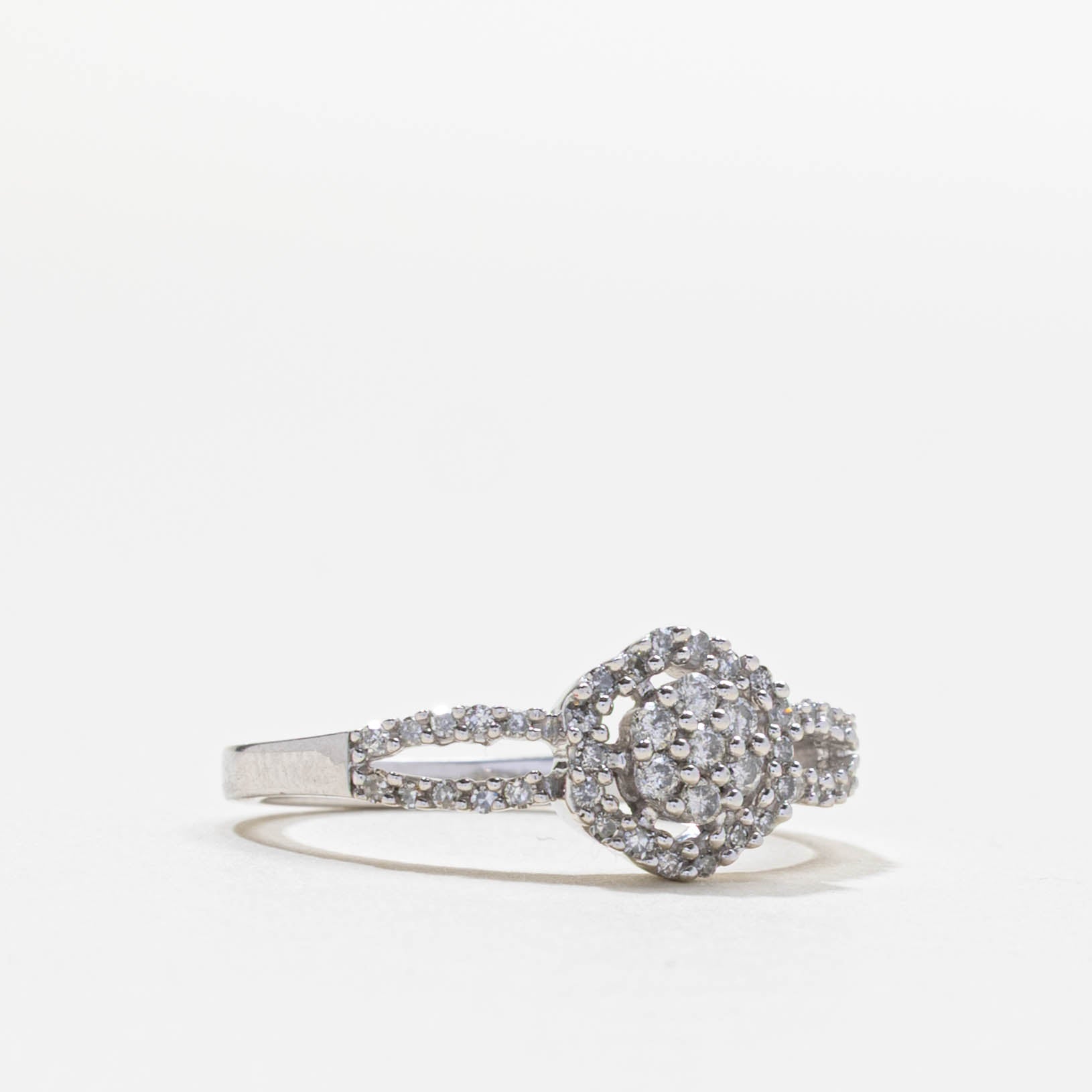 Diamond Floral Cluster Open Shank Ring | 0.22ctw | SZ 7.0