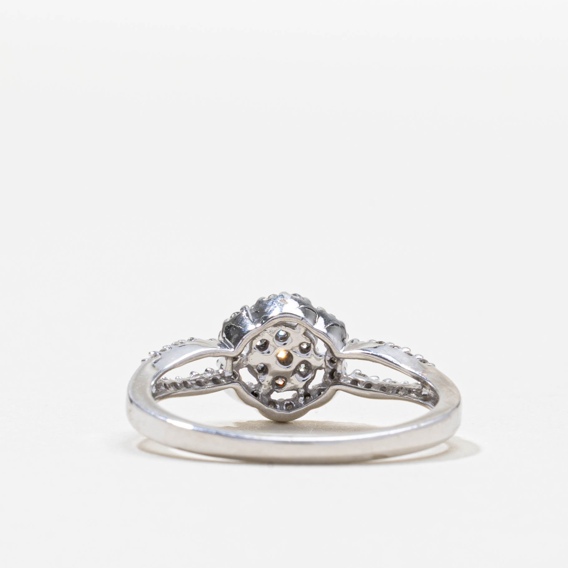 Diamond Floral Cluster Open Shank Ring | 0.22ctw | SZ 7.0