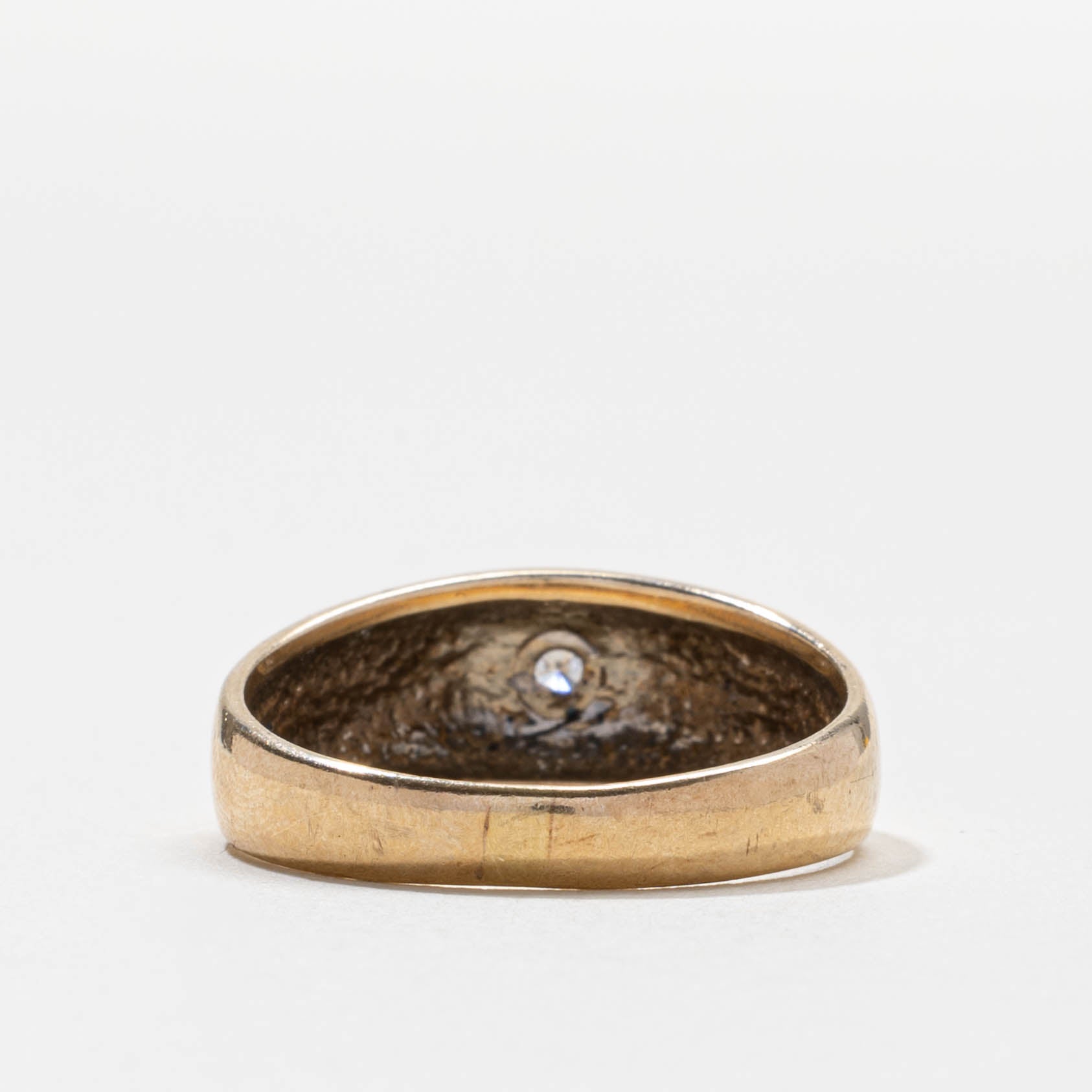 Bague en or 10 carats sertie d'un diamant | 0,04 ct | Taille 11,5