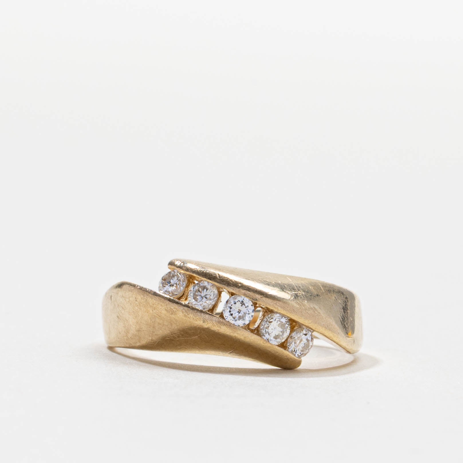 Five Stone Diagonal Channel Set Diamond Ring | 0.25ctw | SZ 7.0