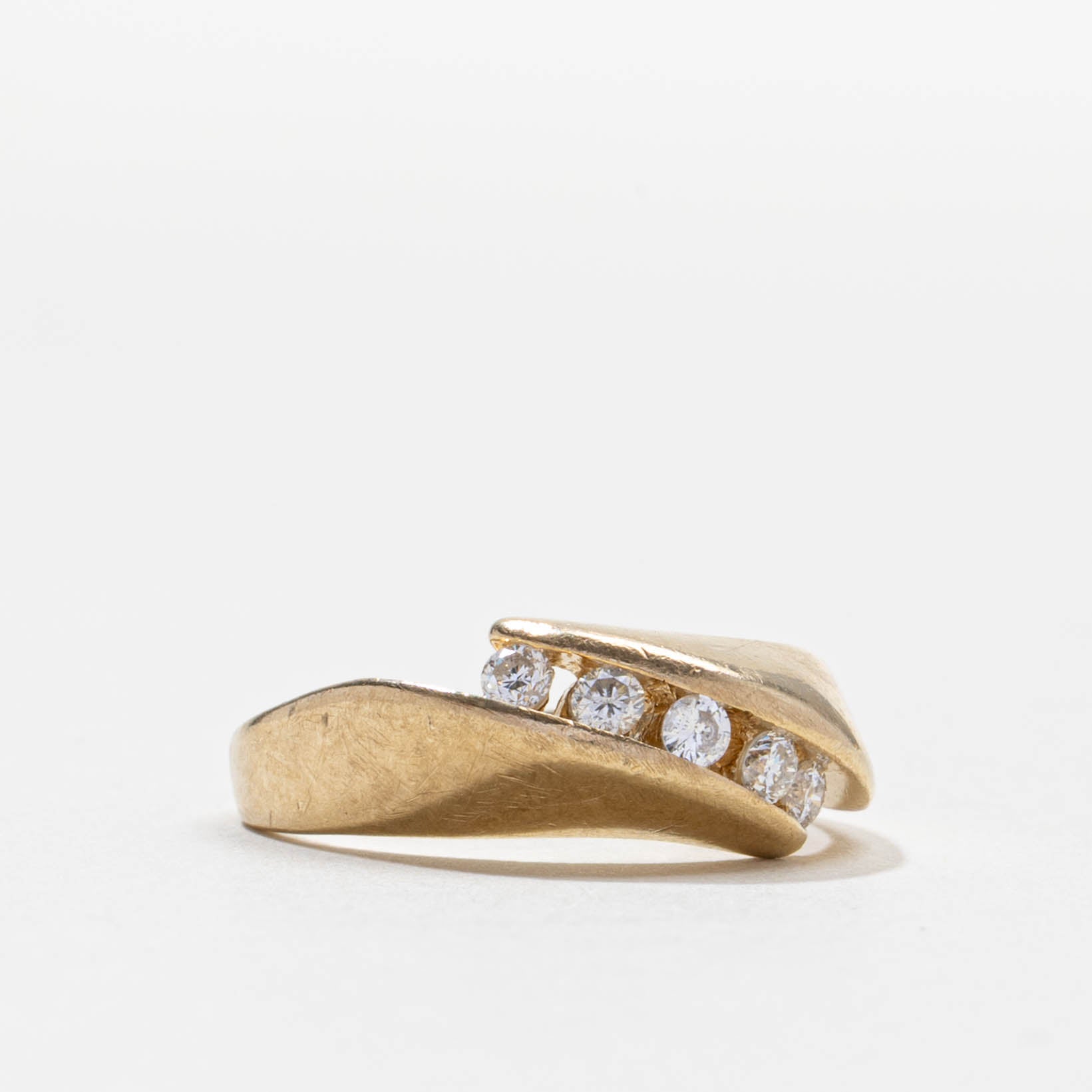 Five Stone Diagonal Channel Set Diamond Ring | 0.25ctw | SZ 7.0
