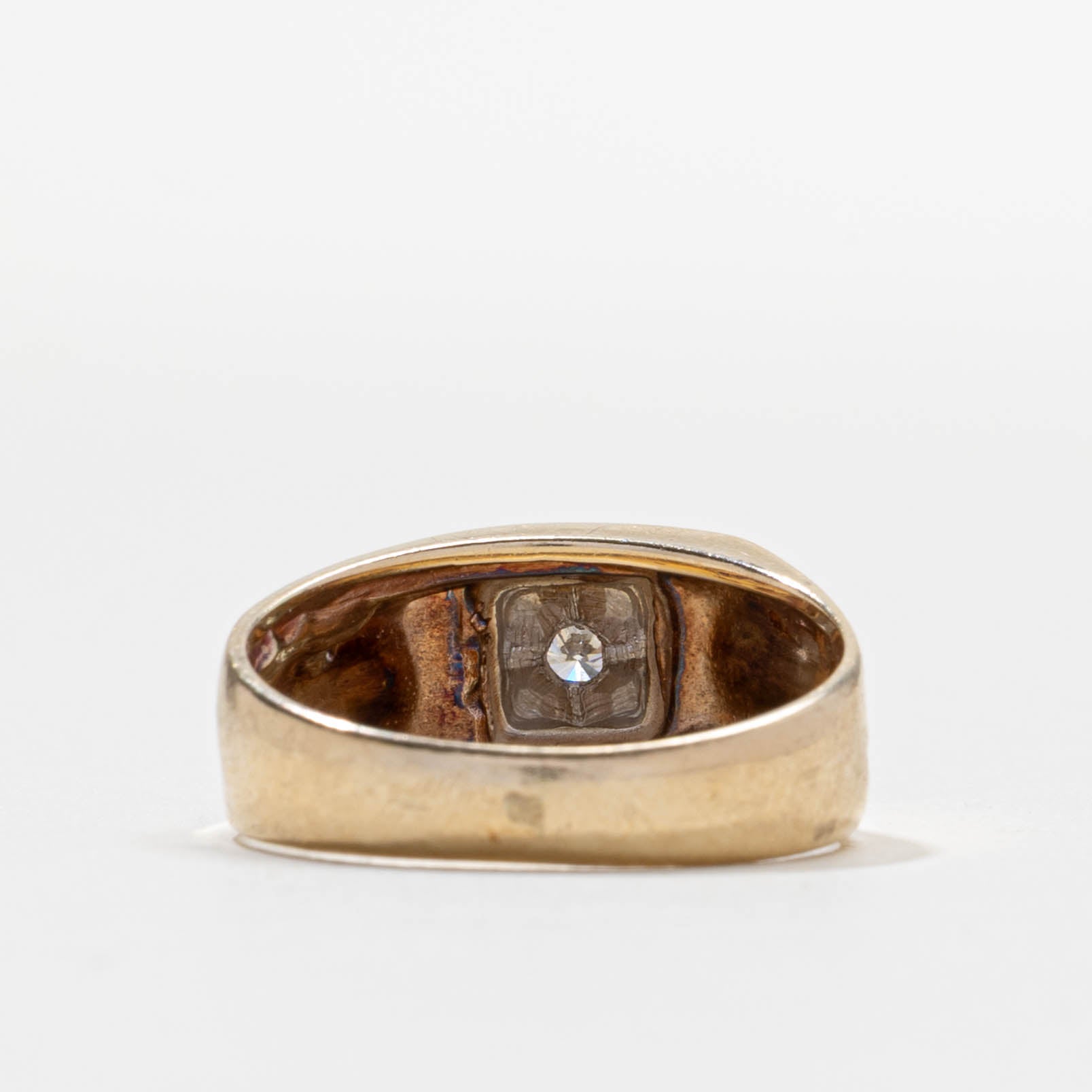 Illusion Set Diamond Grooved Ring | 0.11ct | SZ 9.0