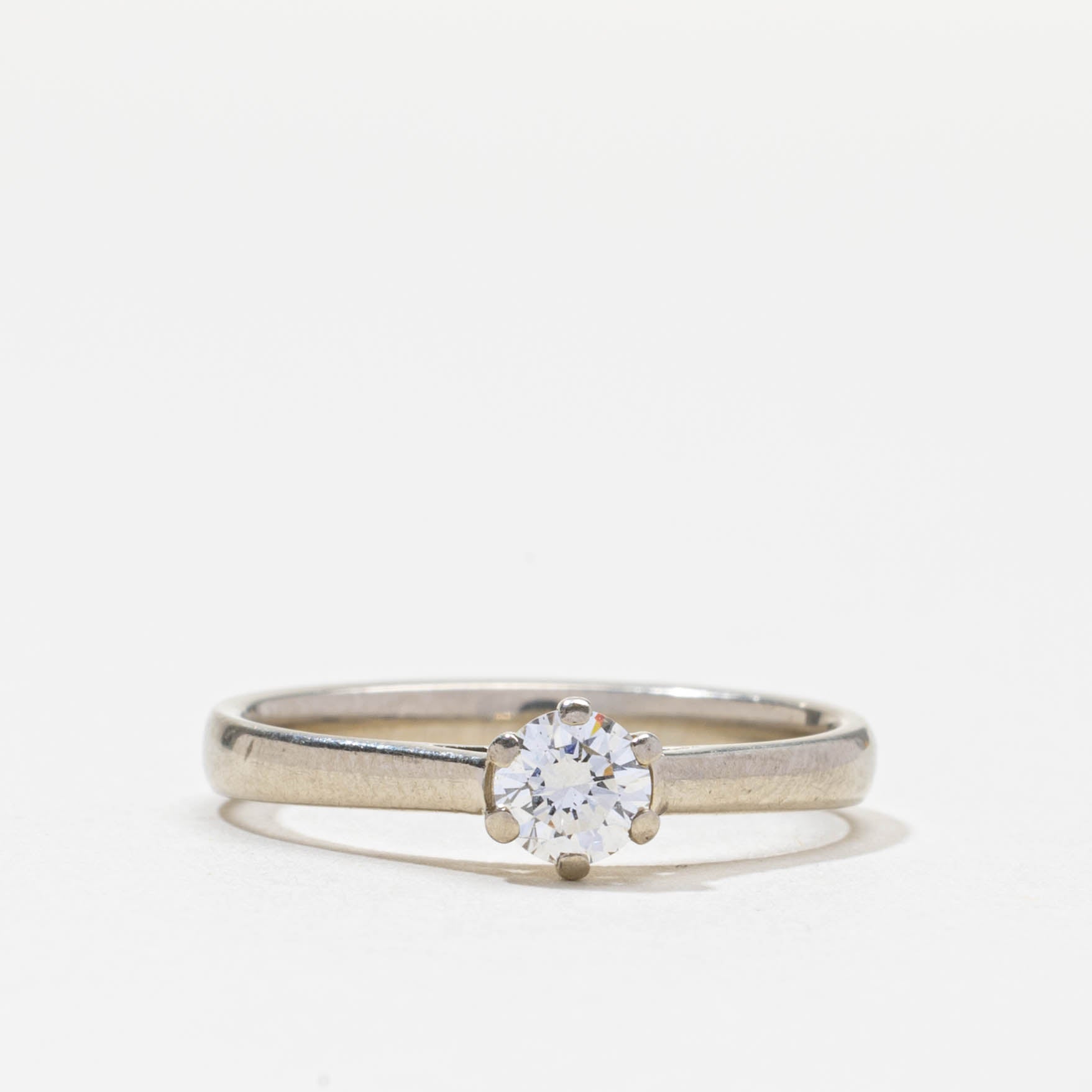 Six Prong Solitaire Round Brilliant Diamond Ring | 0.3ct SI2 H/I | SZ 6.5