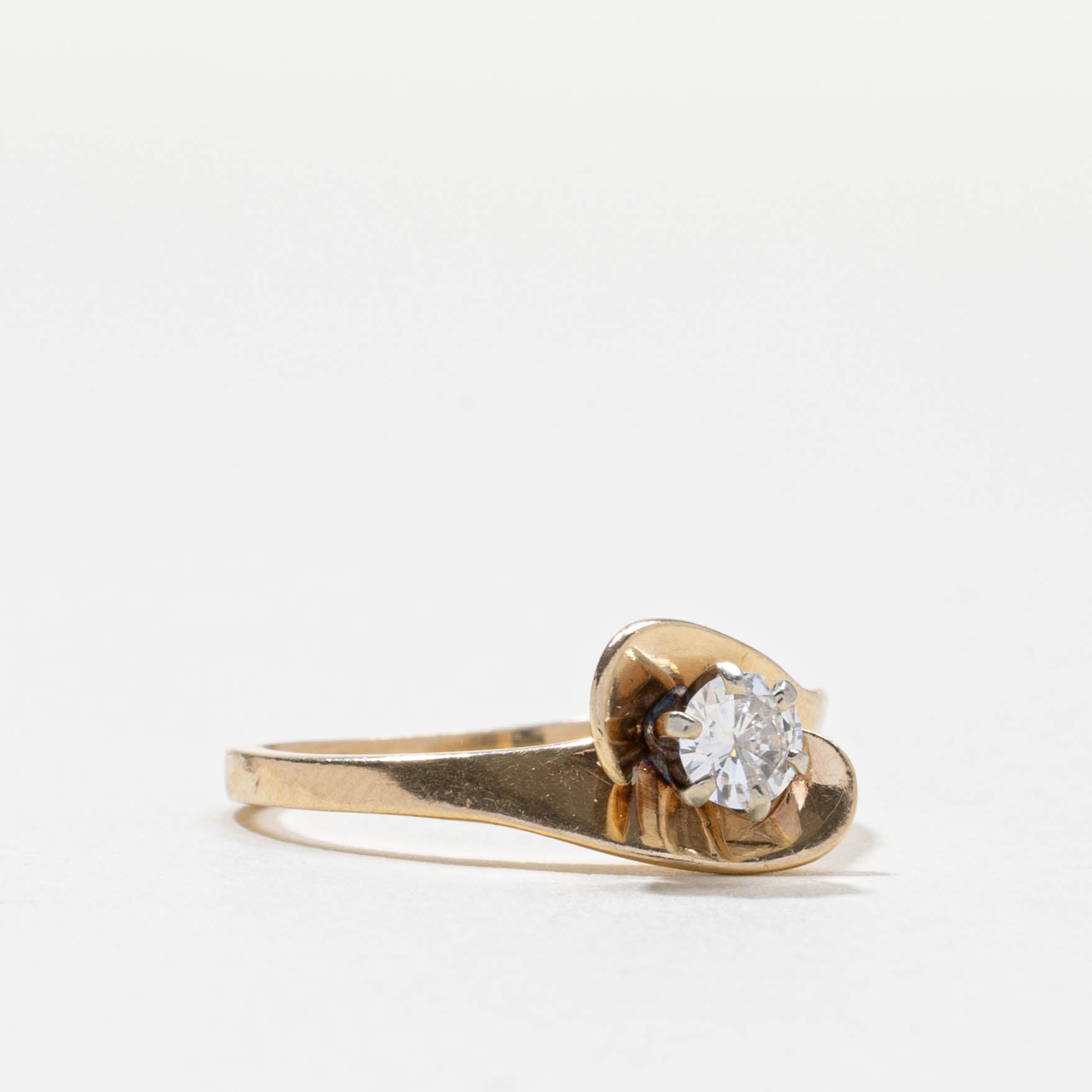 Bague solitaire rétro en diamant | Taille 6,25
