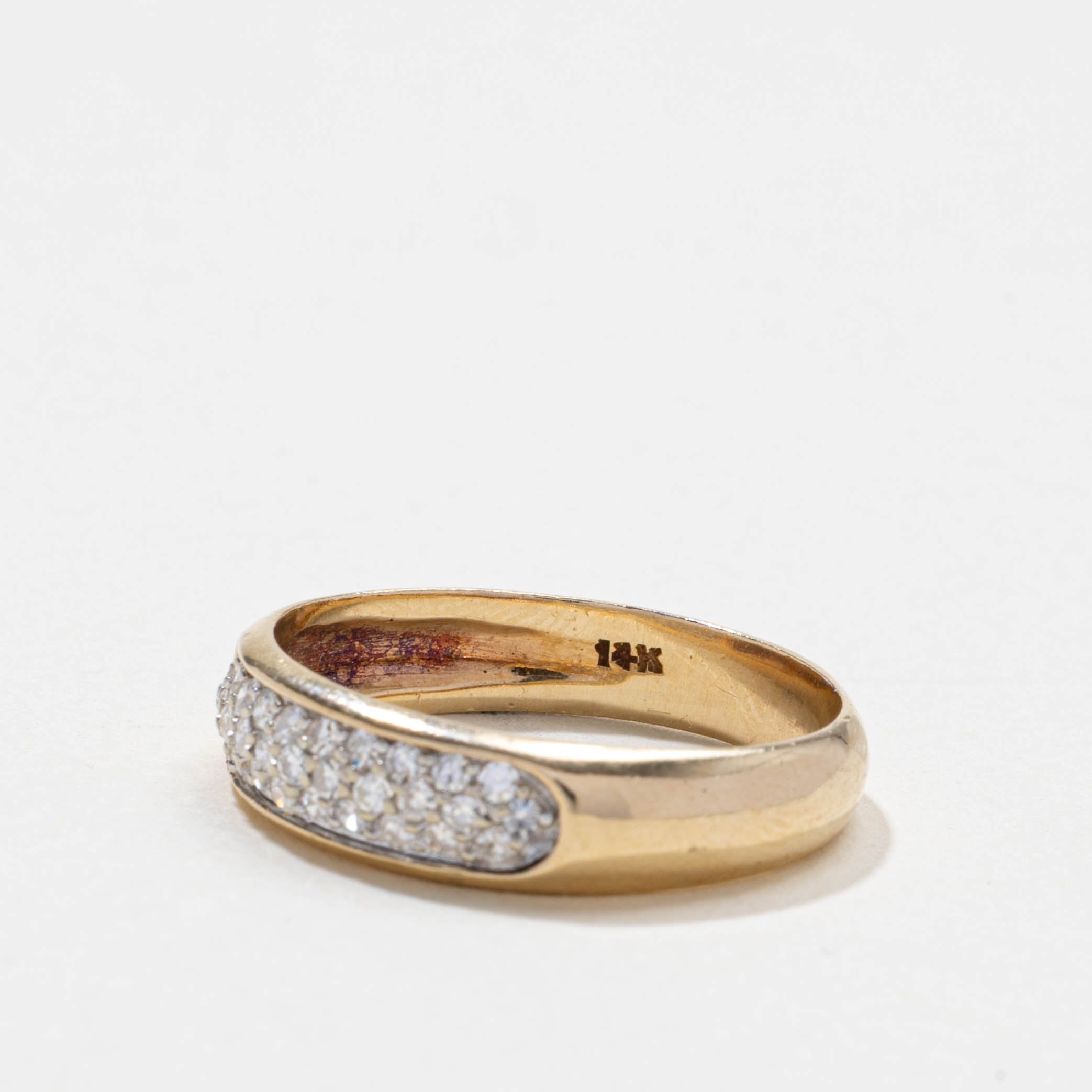 Bague bande pavée de diamants | 0,25 ct | 5,45 mm | Taille 8,5
