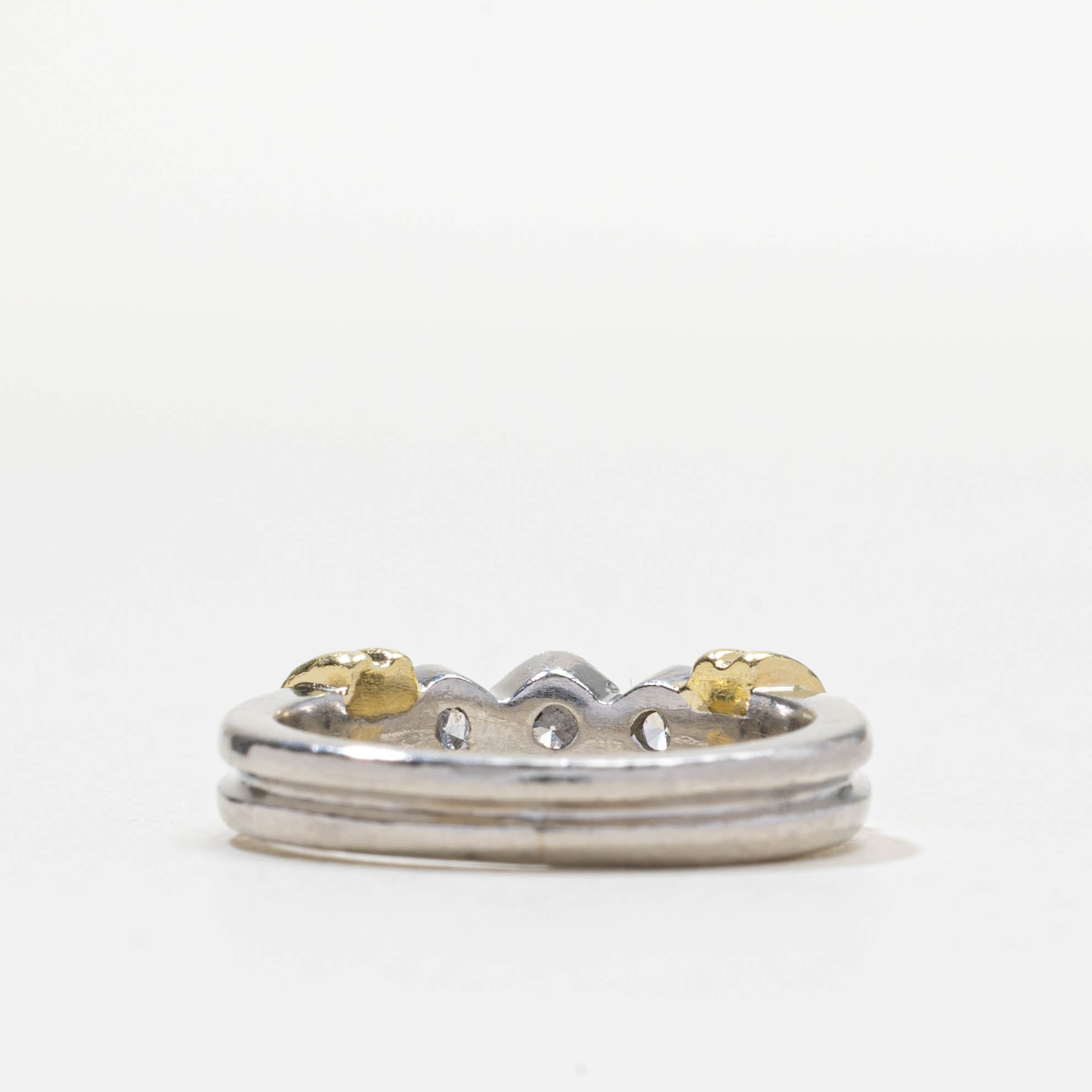 Bezel Set Three Stone Diamond Grooved Ring | 0.3ctw | SZ 5.25