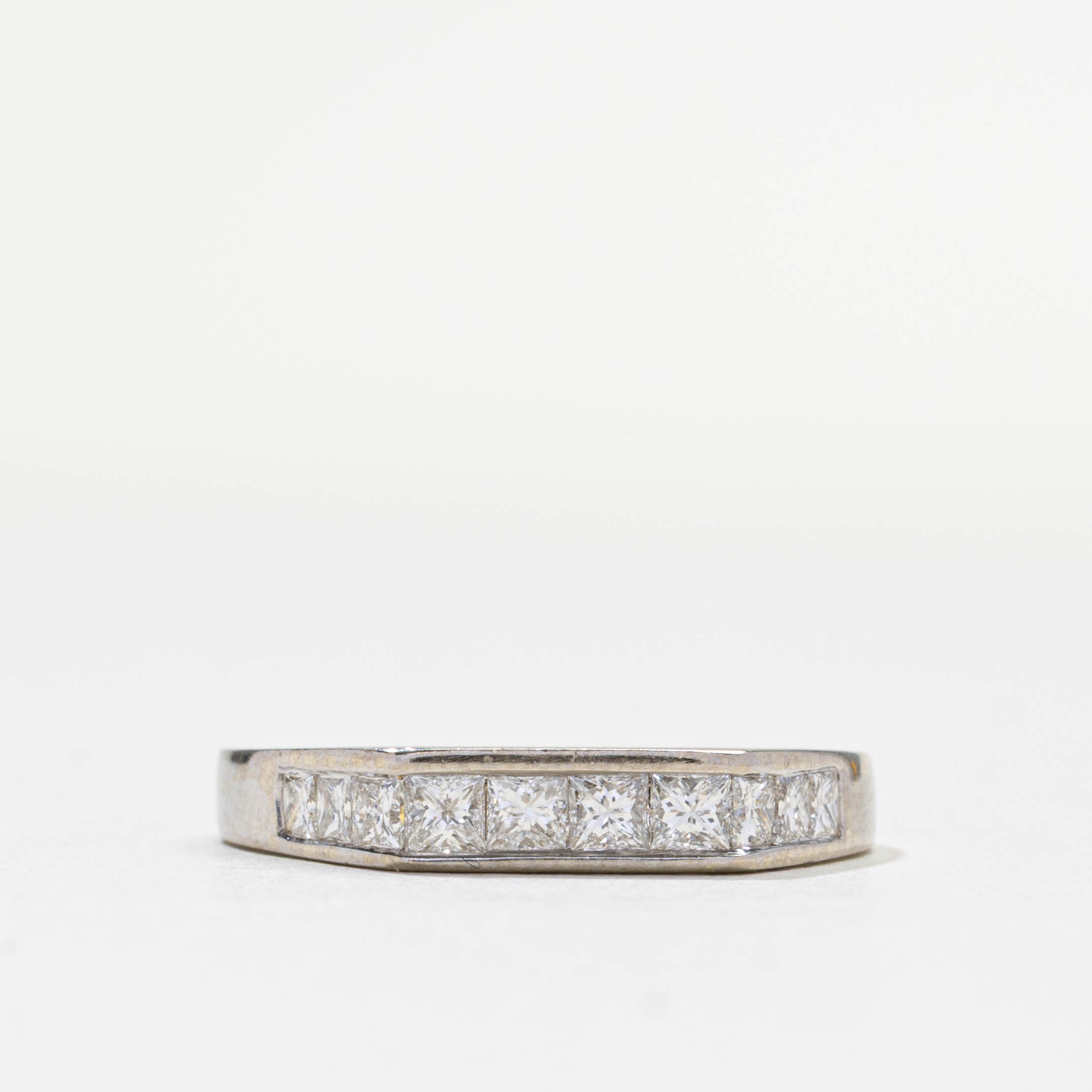 Princess Cut Semi Eternity Diamond Angled Band | 0.7ctw | 3.80mm | SZ 8.0