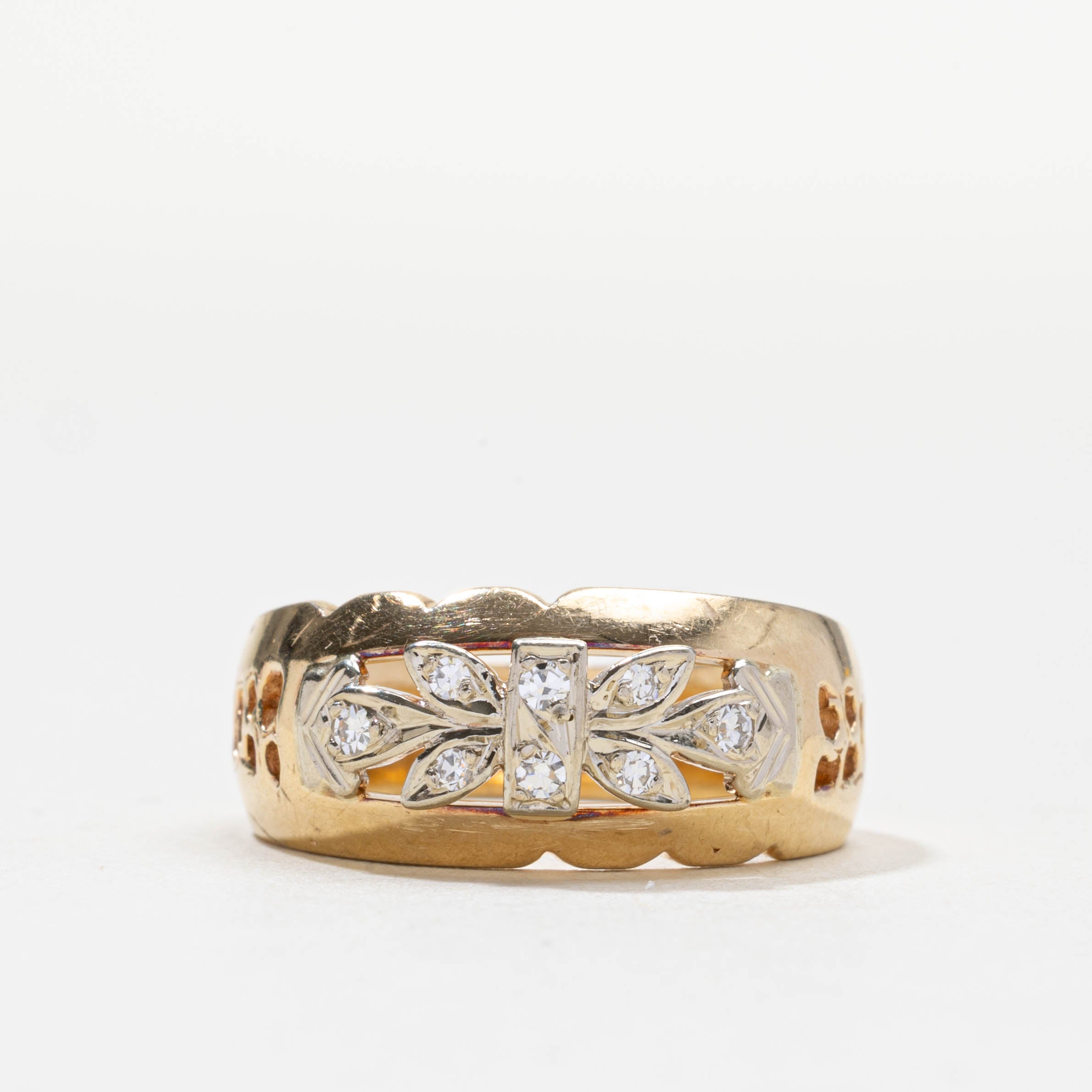 'Birks' Diamond Floral Cluster Openwork Ring | 0.11ctw | SZ 7.25