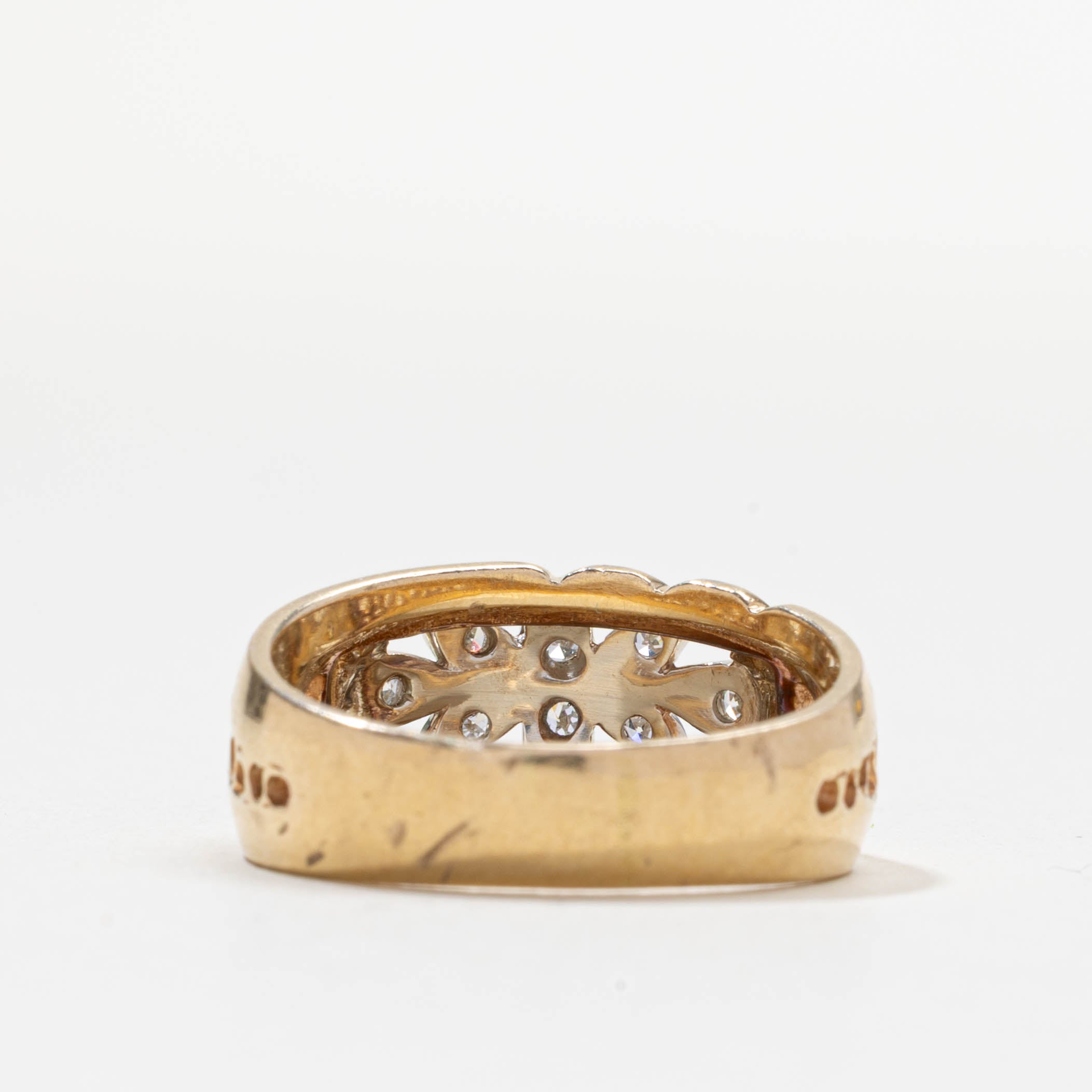 'Birks' Diamond Floral Cluster Openwork Ring | 0.11ctw | SZ 7.25