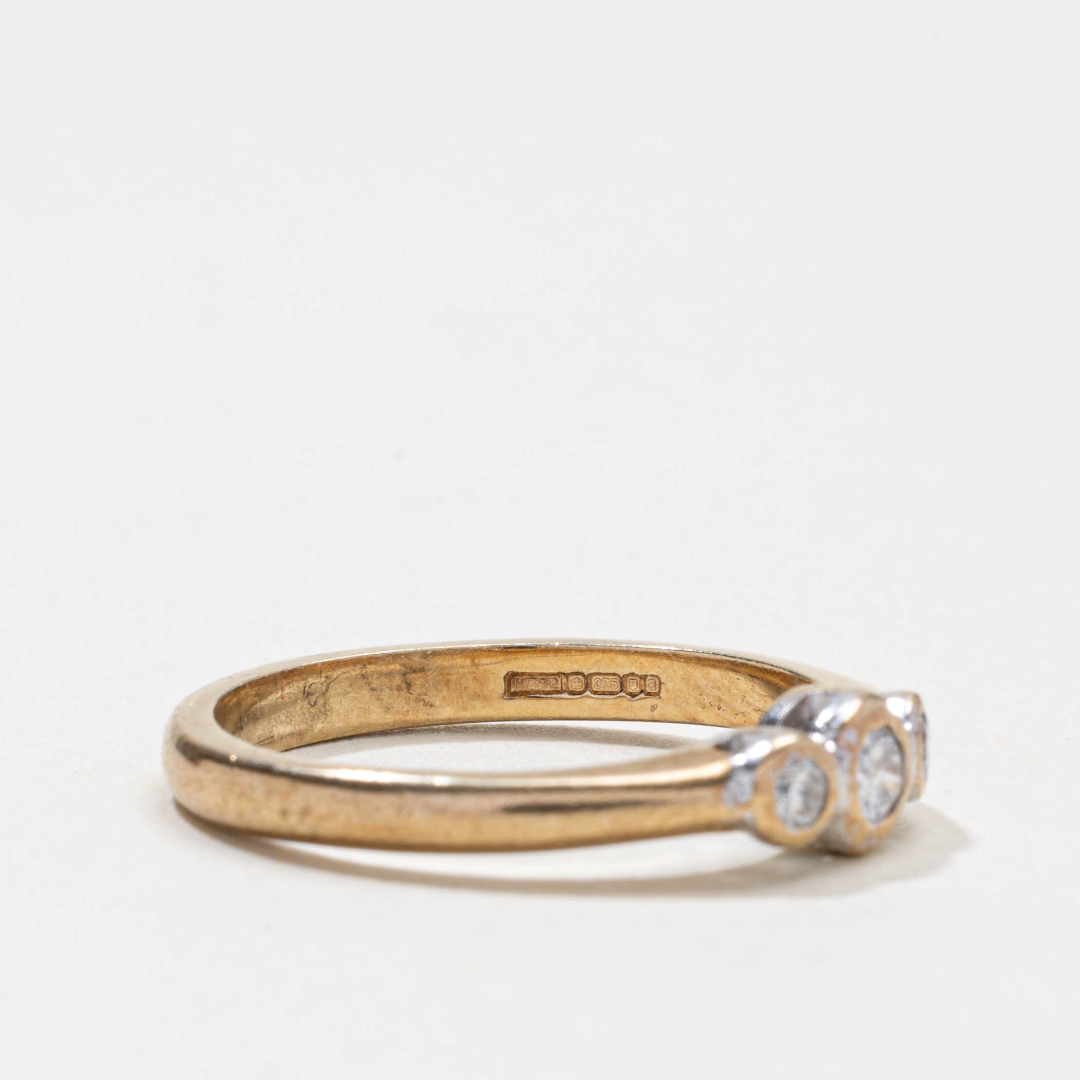 2000 London Bezel Set Three Stone Diamond Ring | 0.2ctw | SZ 6.75