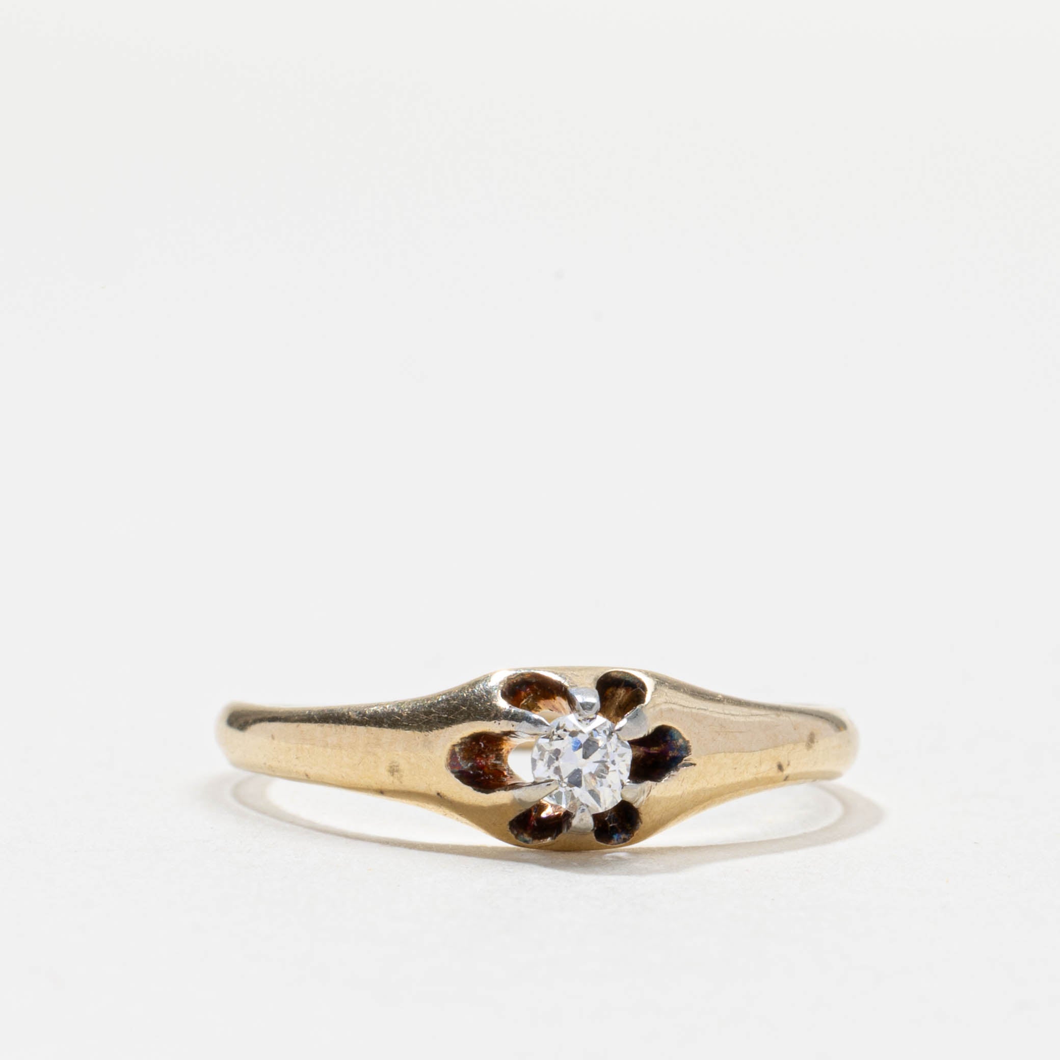 Old European Cut Belcher Set Diamond Ring | 0.12ct | SZ 8.0