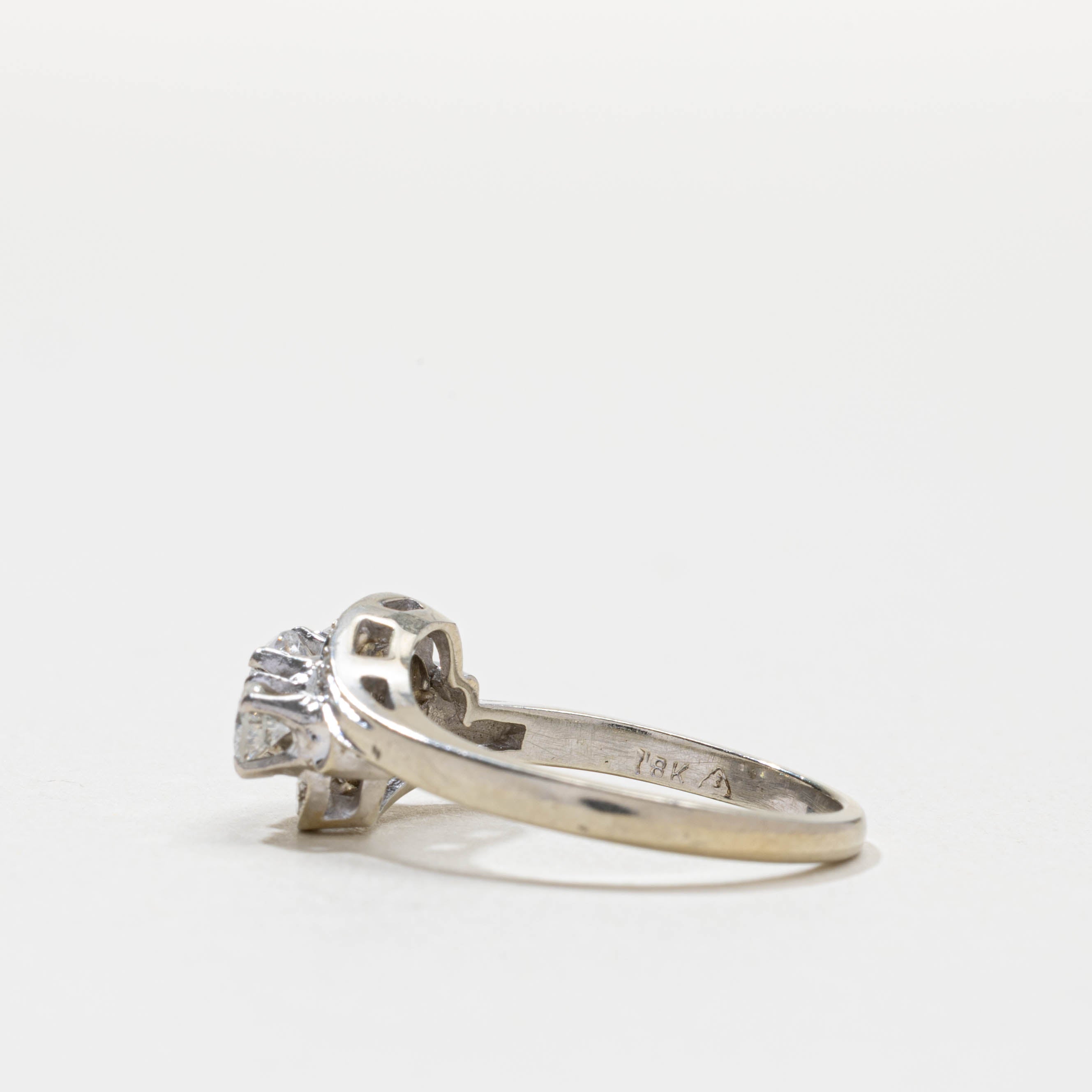 Bague trois diamants style milieu du siècle | 0,36 ct | Taille 6,25
