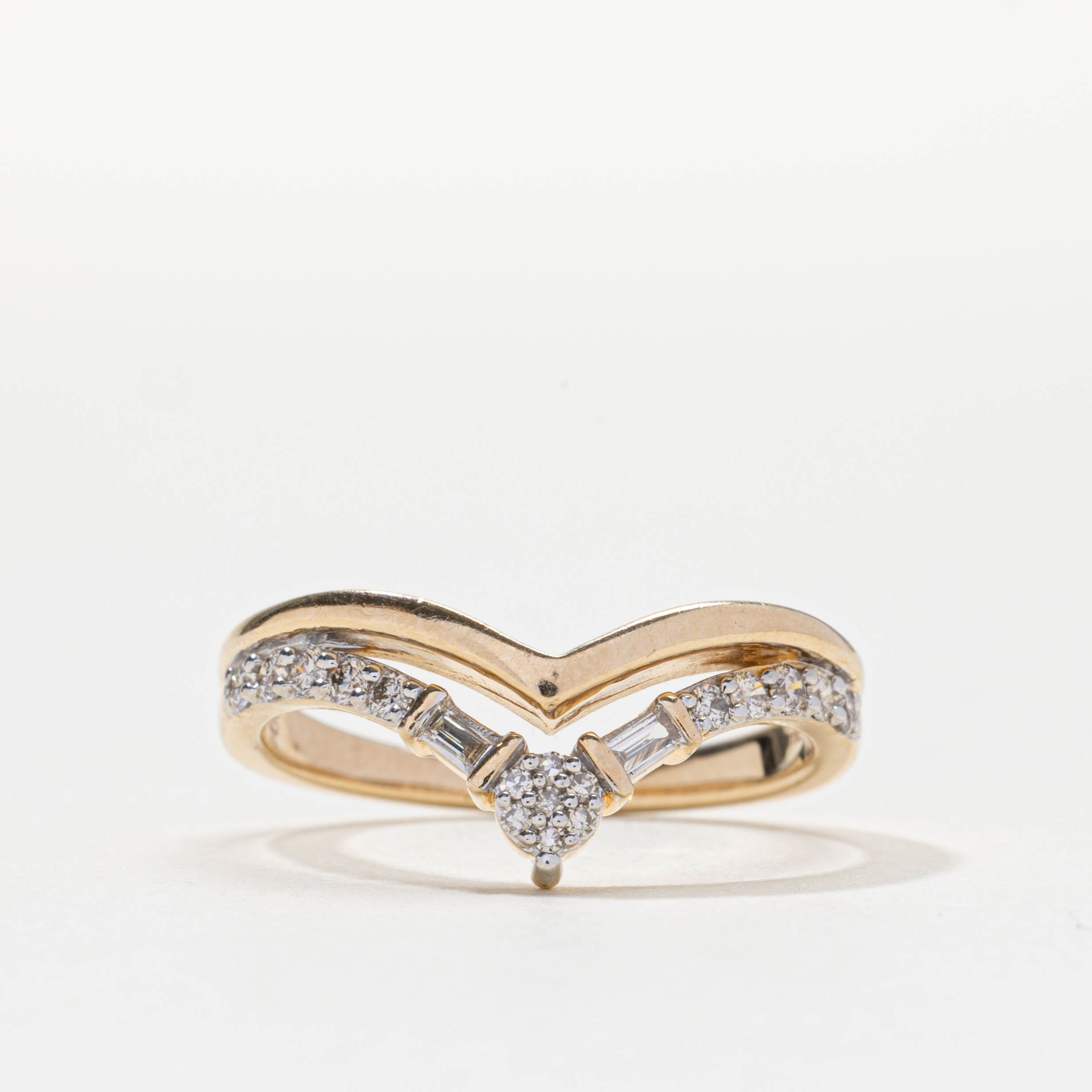 Bague chevron en diamant | 0,25 ct | Taille 7,5