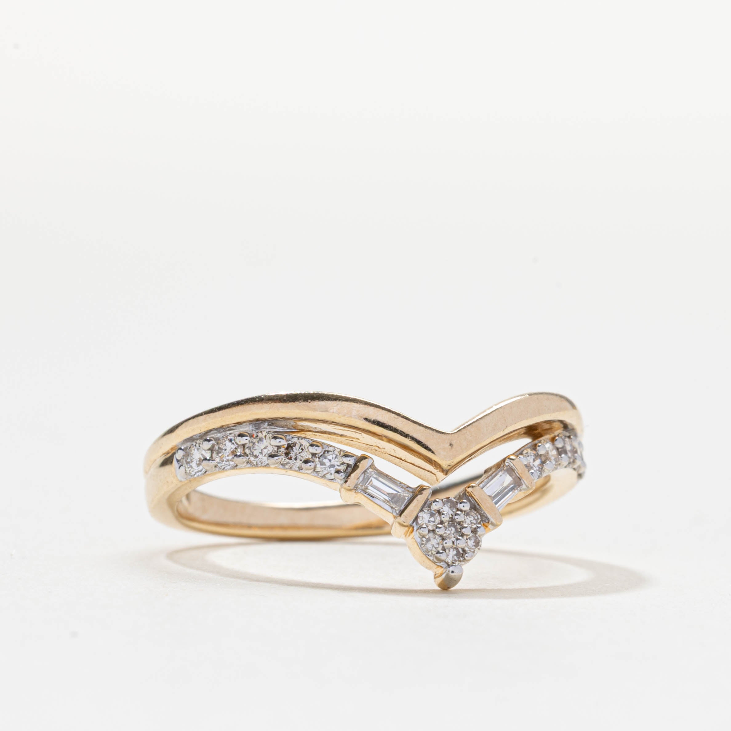 Bague chevron en diamant | 0,25 ct | Taille 7,5