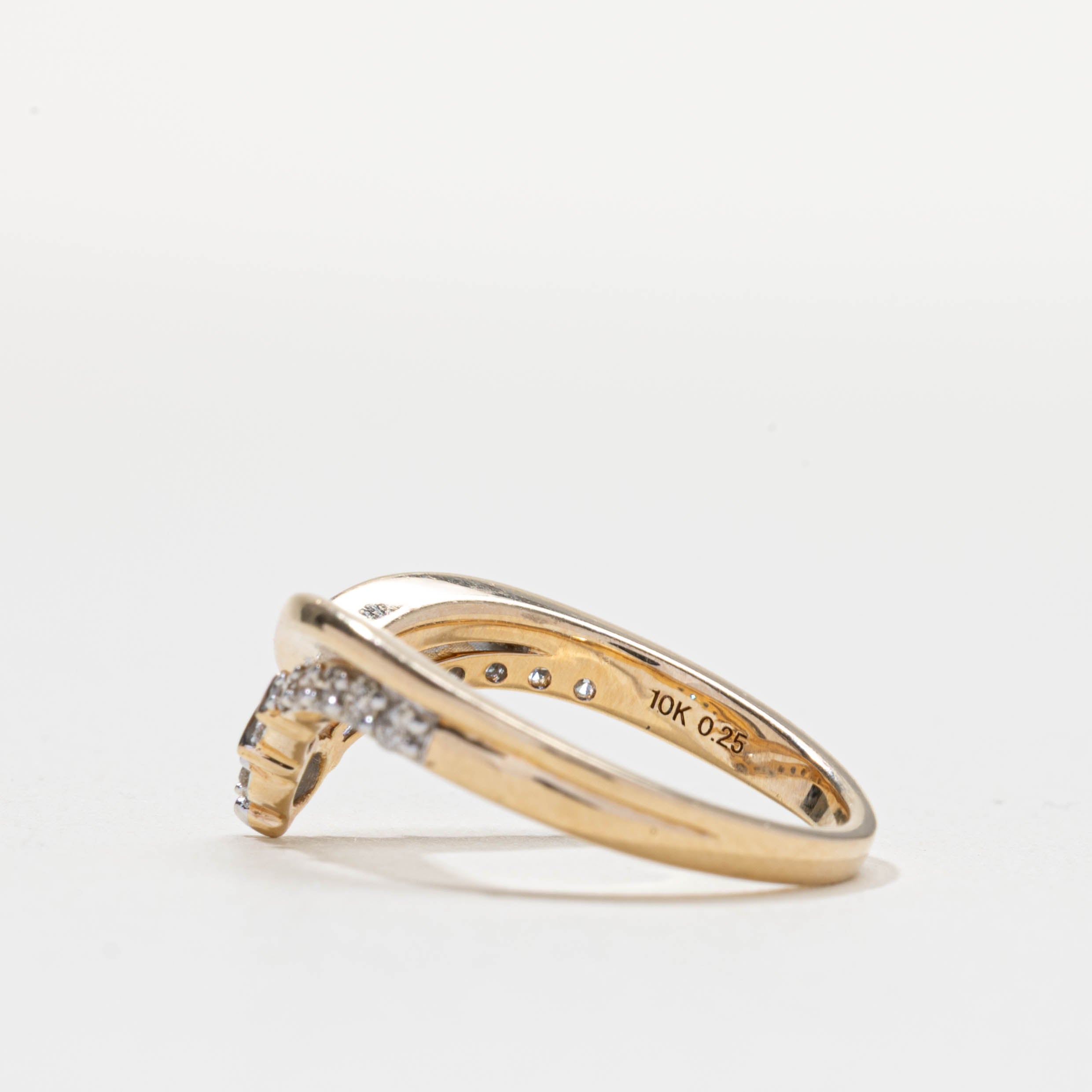 Bague chevron en diamant | 0,25 ct | Taille 7,5