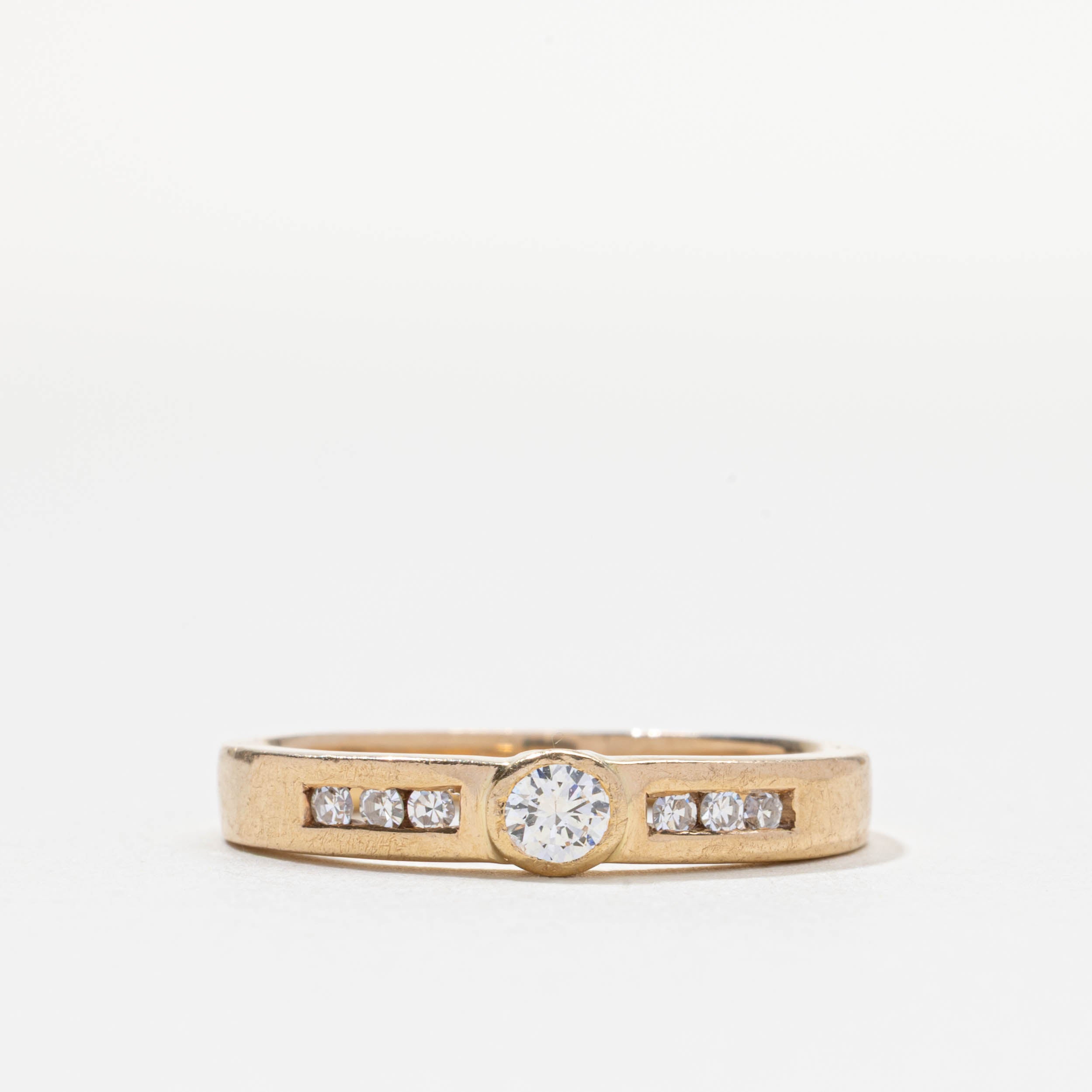 Bezel Set Diamond Accented Petite Ring | 0.20ctw | SZ 7.25
