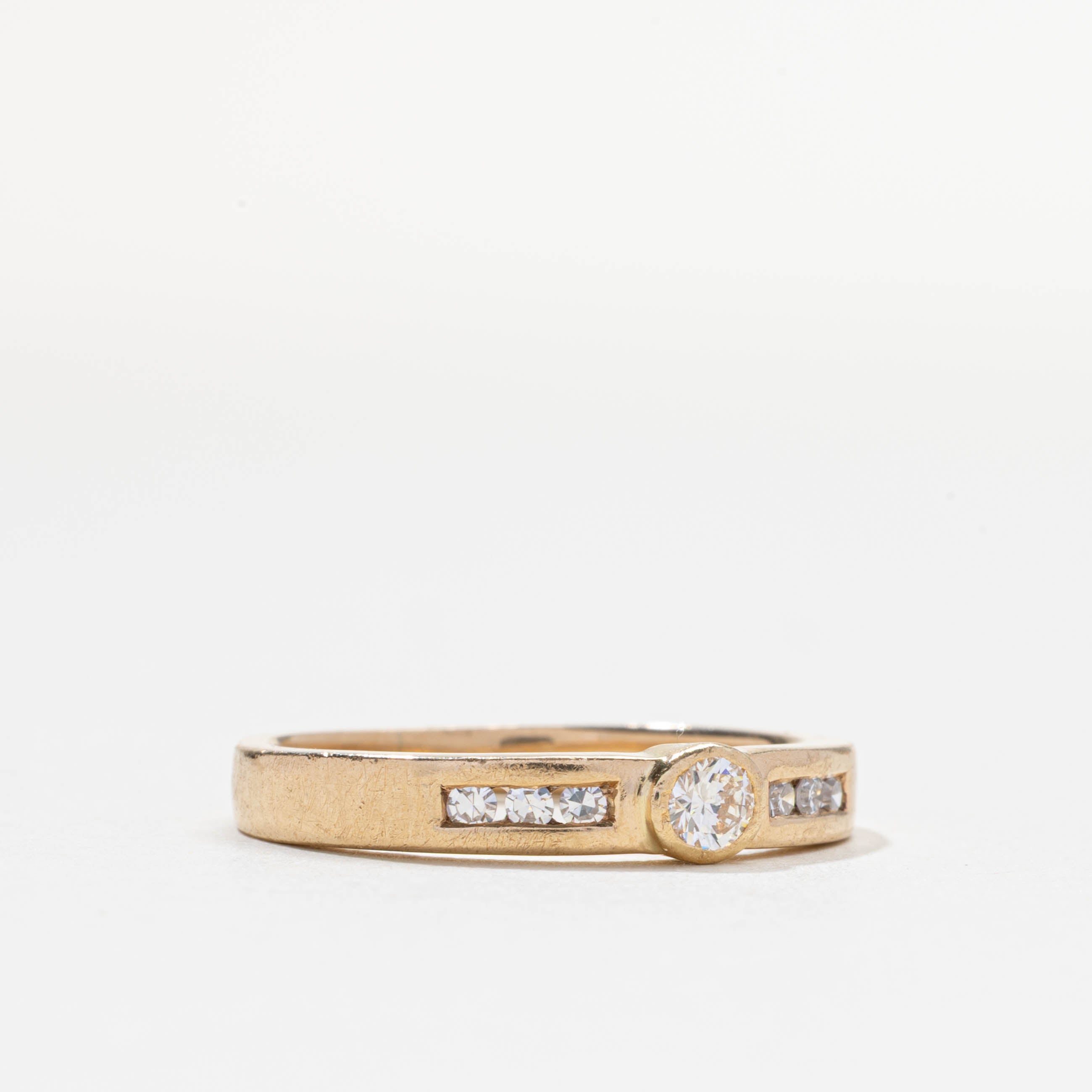 Bezel Set Diamond Accented Petite Ring | 0.20ctw | SZ 7.25
