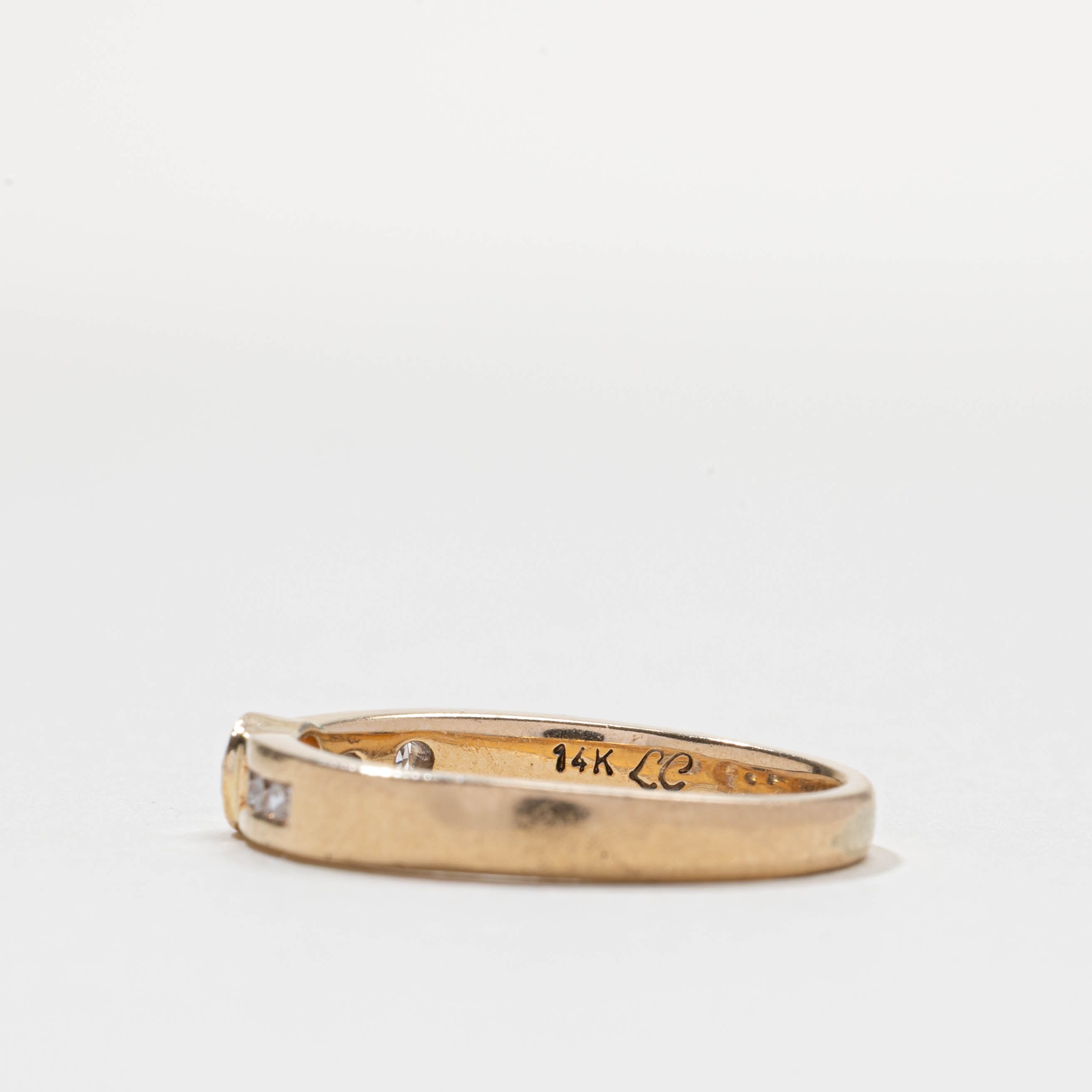 Bezel Set Diamond Accented Petite Ring | 0.20ctw | SZ 7.25