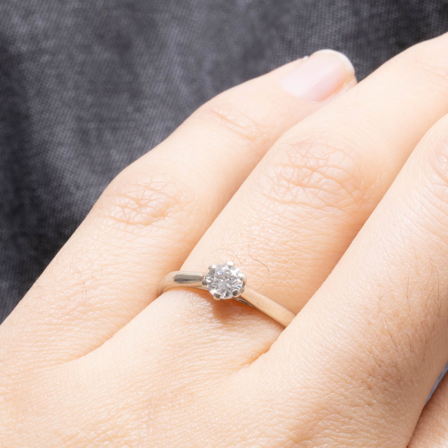 Six Prong Solitaire Round Brilliant Diamond Ring | 0.3ct SI2 H/I | SZ 6.5