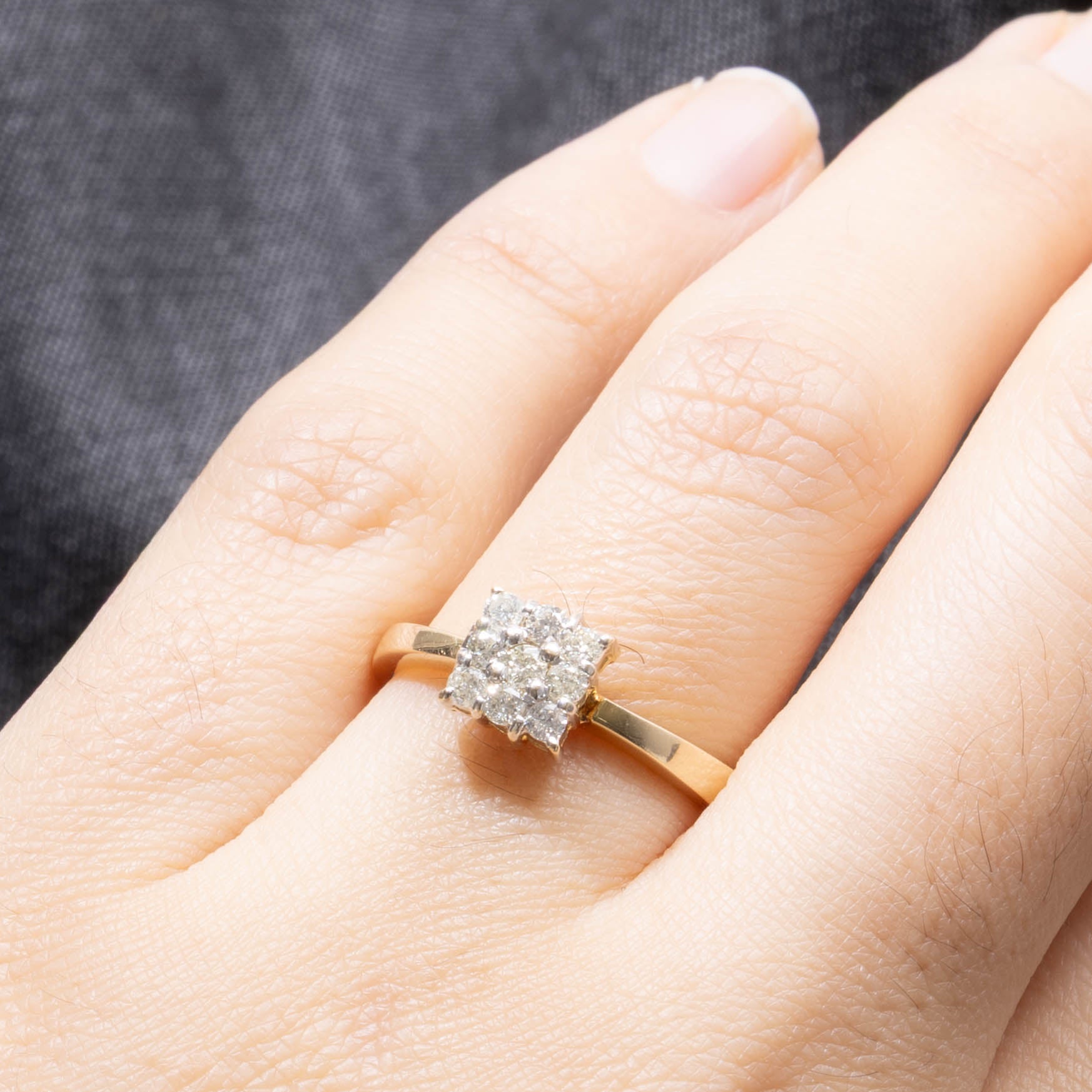 Bague sertie de diamants en grappe | 0,34 ct | Taille 7,5